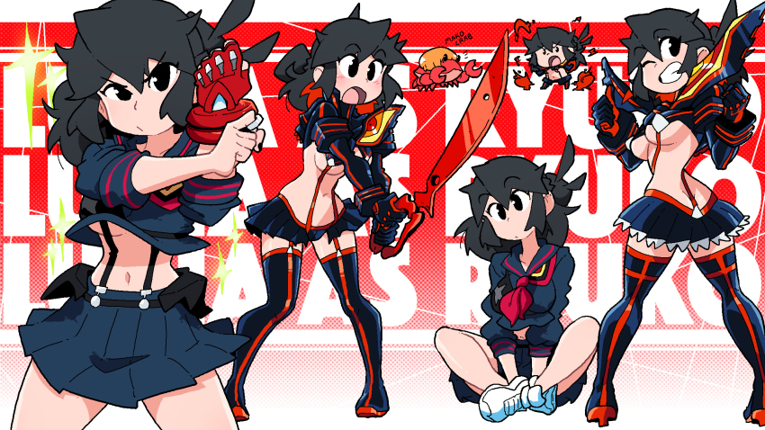 claw claws cosplay crab crab_claw crab_girl english_text gloves kill_la_kill light-skinned_female light_body light_skin lucia_(scott_malin) matoi_ryuuko_(cosplay) scissor_blade scissors scott_malin senketsu senketsu_(cosplay) shoes text white_shoes woman