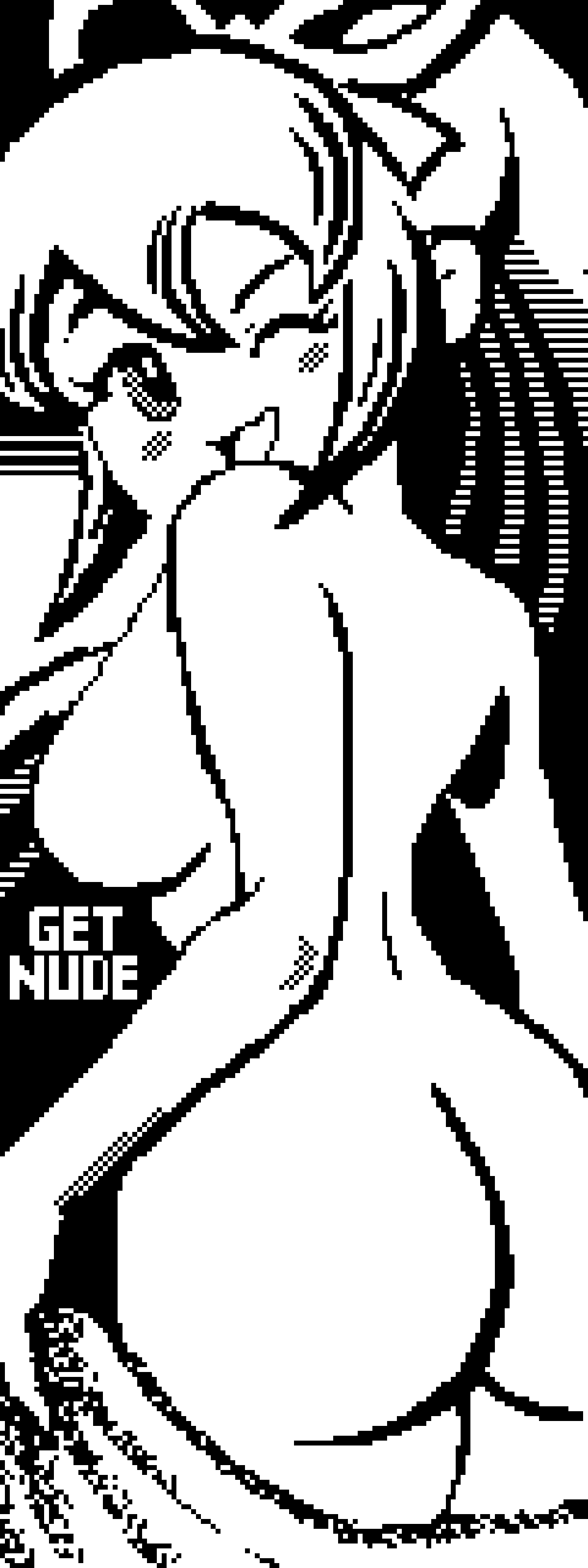 1girls ass back bare_back black_and_white butt_crack edit looking_at_viewer looking_back mega_man mega_man(classic) megablur miiverse monochrome naked nude nude_edit nude_female nude_filter pixel_art pixelated ponytail roll sideboob third-party_edit wink winking winking_at_viewer