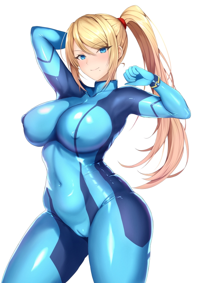 blonde_hair metroid nintendo ranhatu samus_aran solo solo_female zero_suit zero_suit_samus