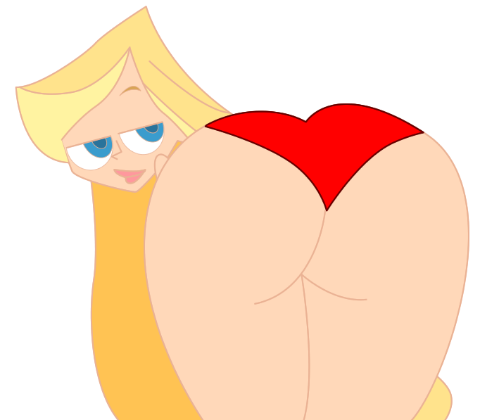 1girls ass ass_focus blonde_hair blue_eyes ec-707 female gawayn light-skinned_female looking_at_viewer looking_back princess_gwendolyn red_panties tagme transparent_background