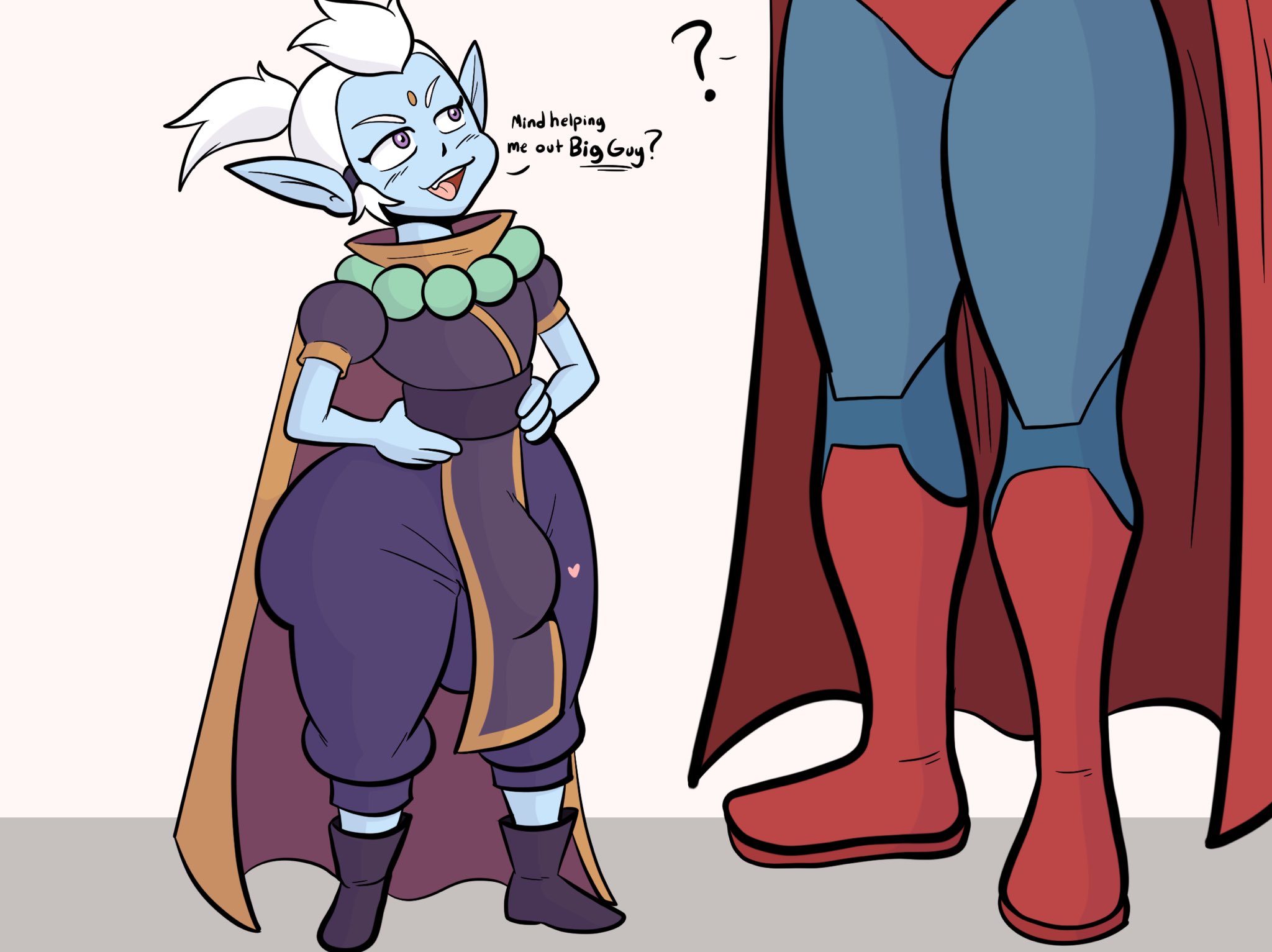 2boys, blue skin, clark kent, clark kent (my adventures with superman), dc, dc comics, femboy, gay, kal-el, male, mr mxyzptlk, mr mxyzptlk (my adventures with superman), my adventures with superman, superman, superman (clark kent), superman (series), taillove (artist), teapot (body type), toony, white hair, wide hips, yaoi