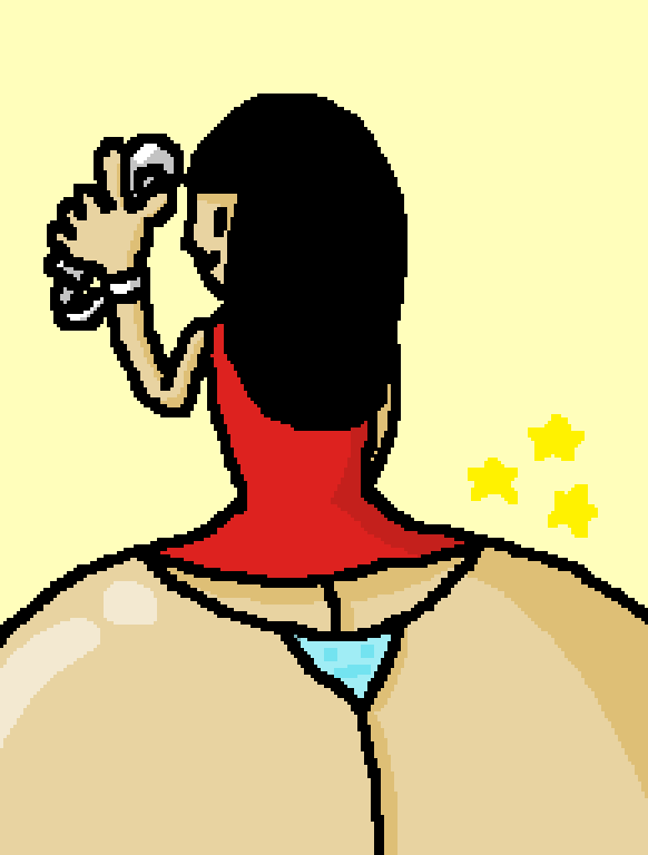 1girls ass ass_bigger_than_head ass_bigger_than_torso ass_cleavage black_hair bottom_heavy butt_crack fat_ass female female_only girl_(rhythm_heaven_fever) huge_ass hyper hyper_ass looking_back massive_ass ms_paint nintendo panties pixel_art red_dress rhythm_heaven rhythm_heaven_fever star stars tagme thick thick_ass thick_thighs wii_remote