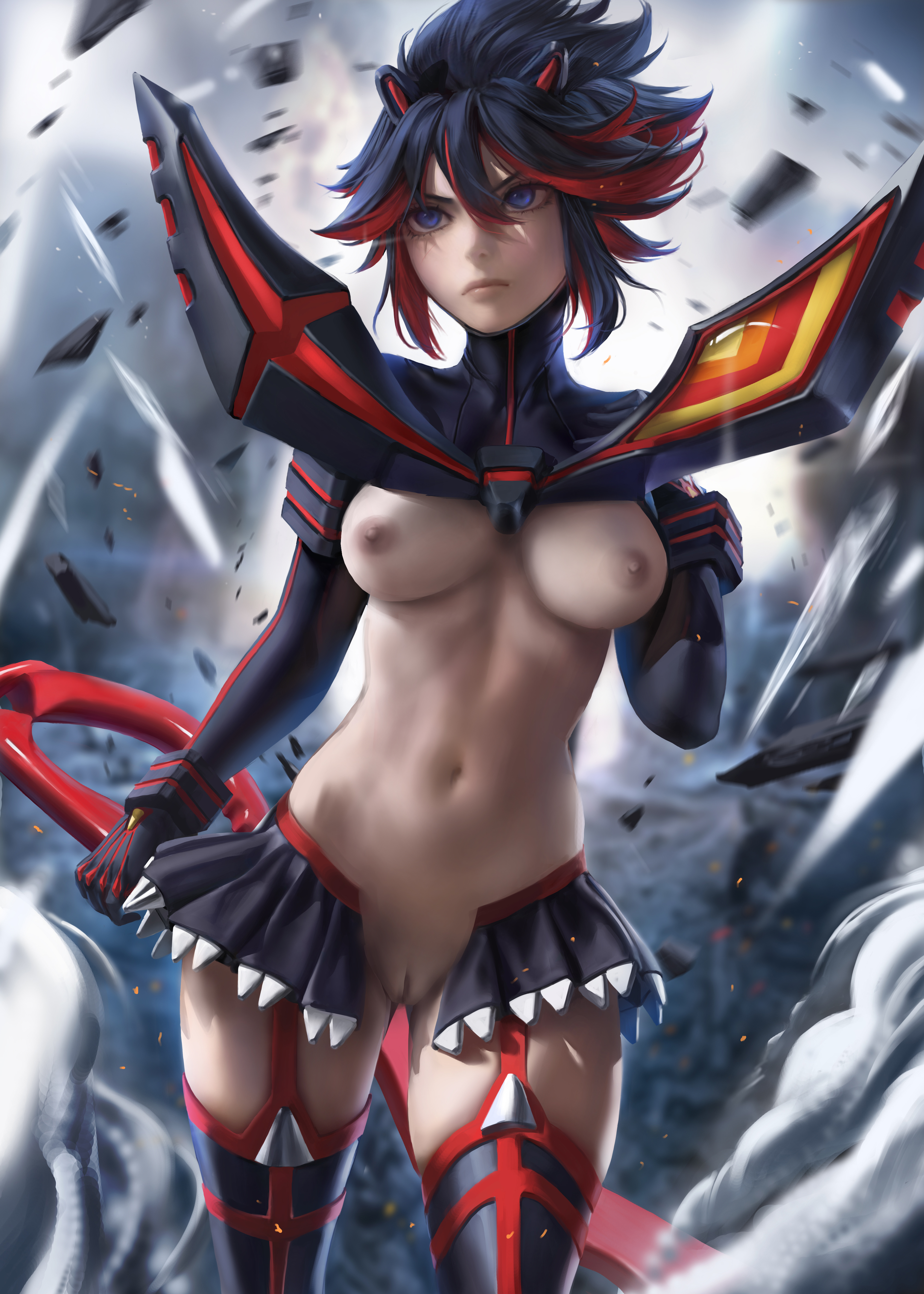 1girls, artsbycarlos, female, female only, kill la kill, matoi ryuuko, scissor blade, senketsu, solo