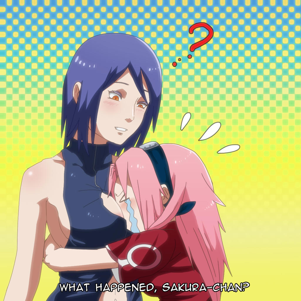 2girls ? age_difference alena-sempai1995 areola areola_slip big_breasts blue_hair breast_smother breast_smothering center_opening clothed_female clothing commentary crying dress english_text female female/female female_only hairband haruno_sakura head_between_breasts height_difference hug hugging implied_yuri konan kunoichi larger_female makeup multiple_girls naruto naruto_(classic) naruto_(series) naruto_shippuden ninja no_bra older_female older_woman_and_younger_girl oppai orange_eyes petite pink_hair sakura_haruno smaller_female talking talking_to_another talking_to_partner taller_female tears tears_in_eyes text upper_body younger_female yuri