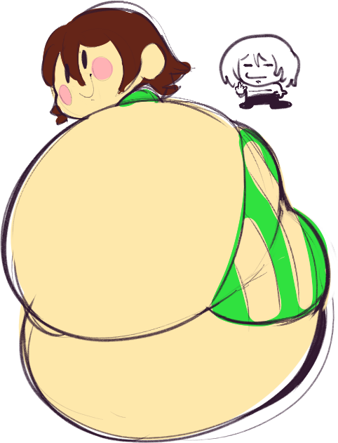 2023 2d 2d_(artwork) 2d_artwork ambiguous_gender ass big_ass big_butt brown_hair butt chara charisk clothing color dumplis_(artist) fat_ass fat_butt frisk huge_ass huge_butt looking_at_viewer looking_back middle_finger tagme thick_ass thick_butt toby_fox undertale undertale_(series) underwear undies viewed_from_below