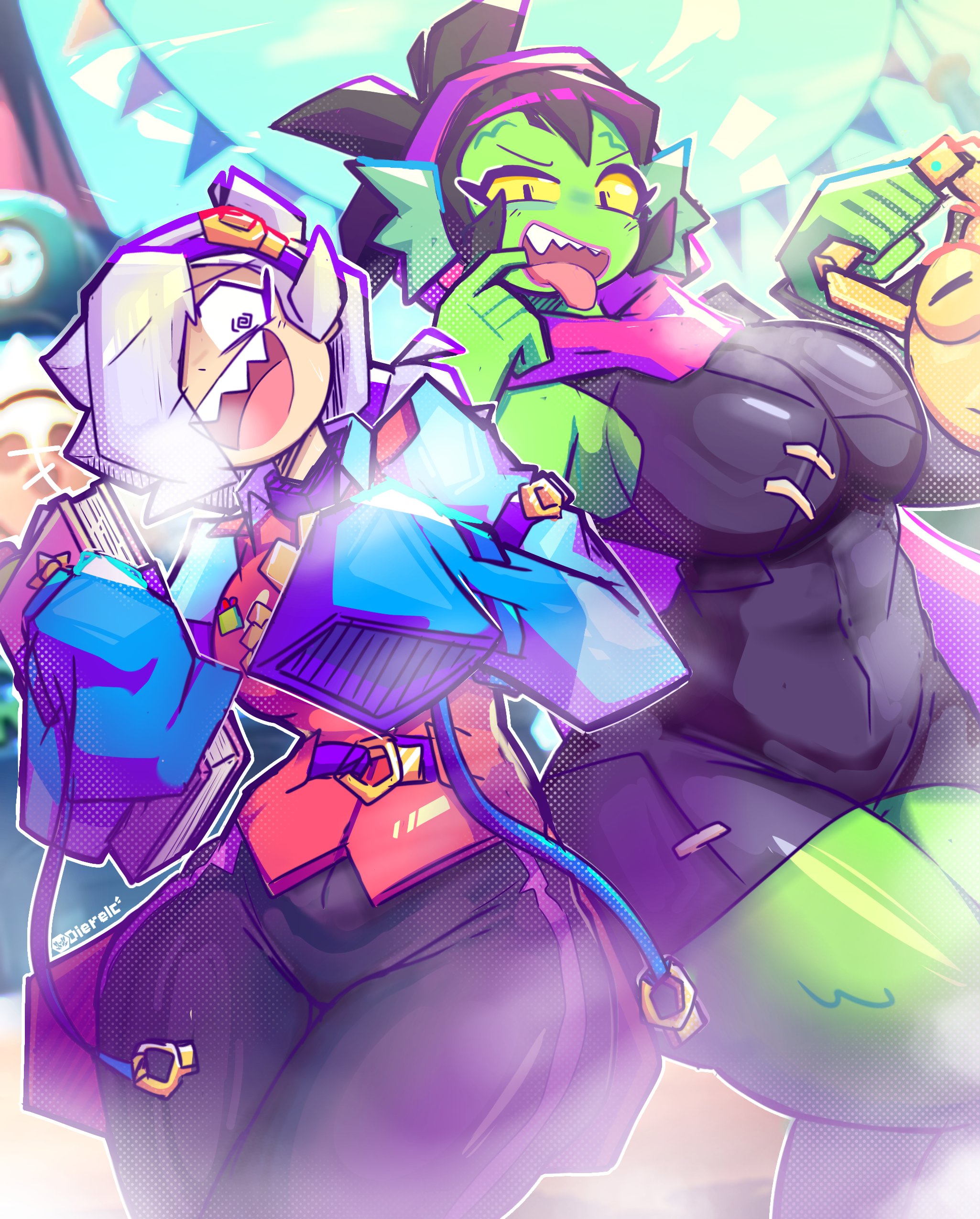 2girls, ass, big ass, big breasts, brawl stars, breasts, colette (brawl stars), colored, curvy, curvy female, dierelc, female, hi res, supercell, supercell (company), tagme, video games, willow (brawl stars)