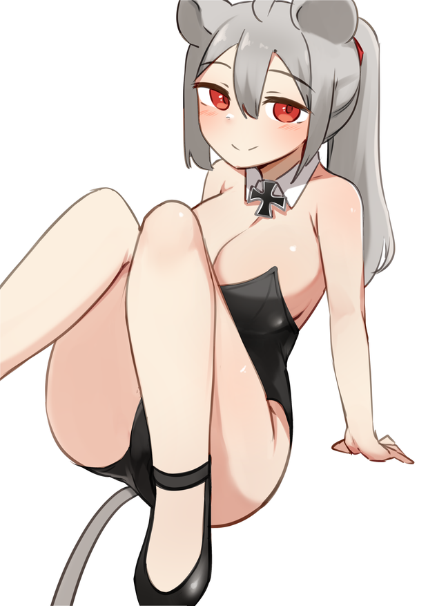 animal_ears animal_humanoid bunnysuit daebom iron_cross maus smug tagme war_thunder