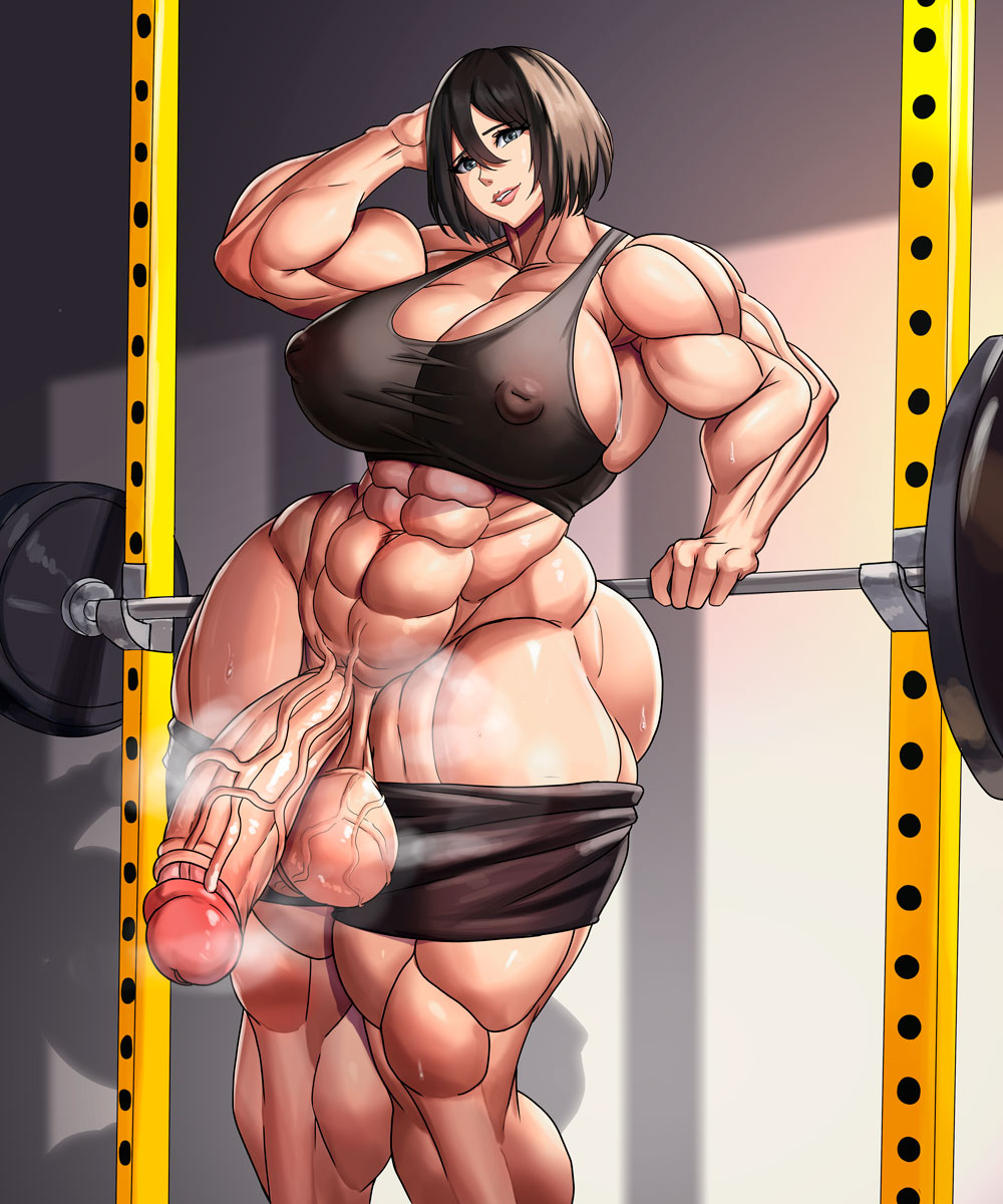 1futa abs attack_on_titan balls bare_shoulders big_balls big_breasts big_penis black_eyes black_hair breasts busty cleavage clothed clothing curvy detailed_background erect_nipple erect_nipples eyelashes flaccid front_view futa_only futanari holding hourglass_figure huge_cock human indoor inside light-skinned_futanari light_skin looking_at_viewer mikasa_ackerman muscle muscular muscular_futanari musk naked nipple_bulge pants_down partially_clothed penis pose posing saxwakuy shiny shiny_skin short_hair solo standing steam sweat thick_thighs toned vein veiny veiny_penis voluptuous wide_hips