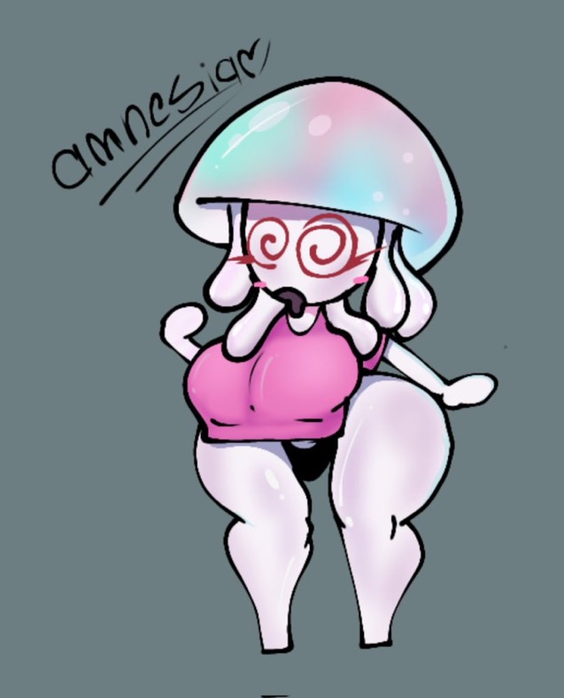 big_breasts black_panties black_thong blush dj_arts drooling fungy gsup41269 hypno-shroom_(pvz) hypno_shroom hypnotic_eyes mushroom pink_clothing plants_vs_zombies rule_63 spiral_eyes tagme tank_top tank_top_down