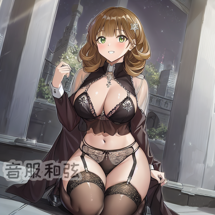 1girls ai_generated duel_monster exosister_stella exosisters lingerie nun yu-gi-oh!