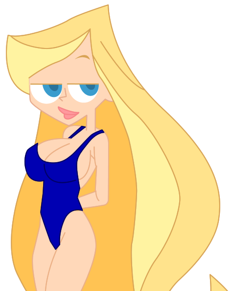 blonde_hair blue_eyes blue_swimsuit breasts ec-707 female gawayn light-skinned_female looking_at_viewer princess_gwendolyn tagme transparent_background