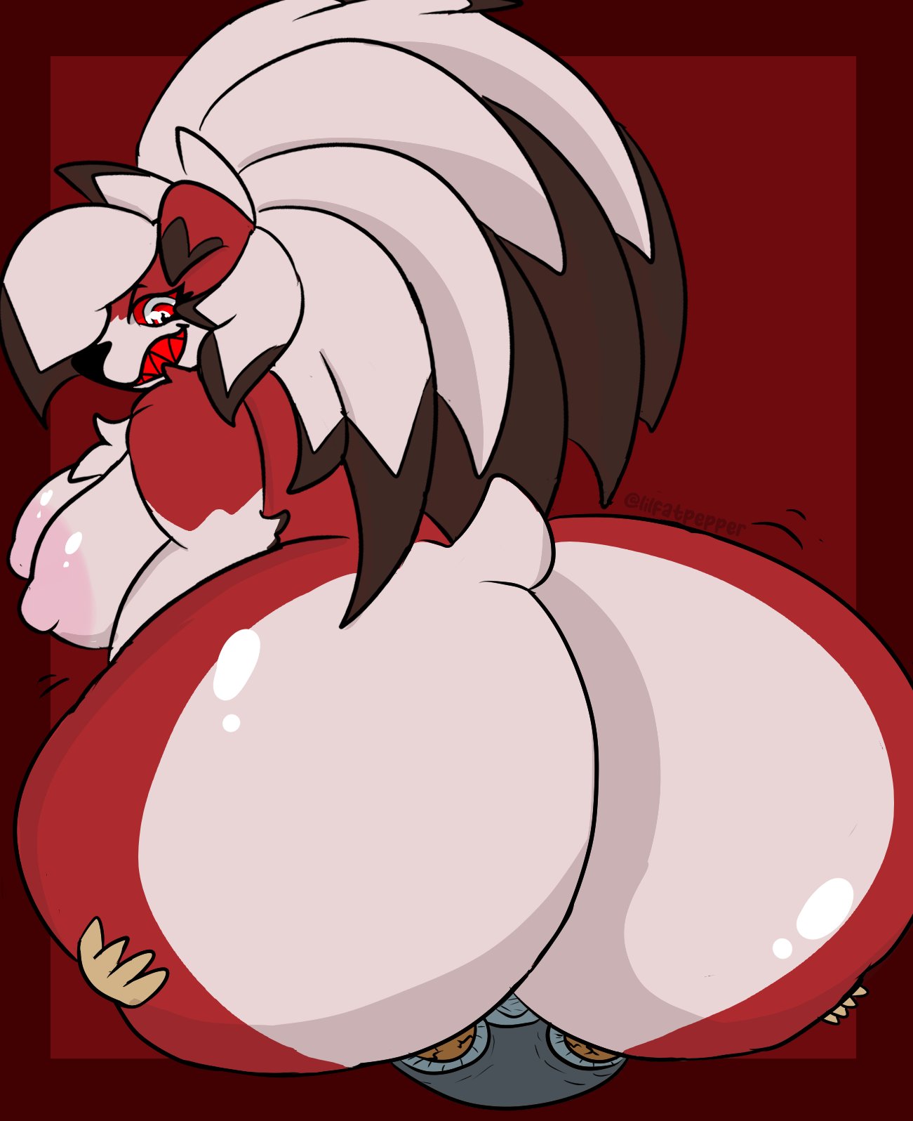 big_ass big_breasts breasts bubble_butt huge_ass huge_breasts lilfatpepper lycanroc pokémon_(species) pokemon