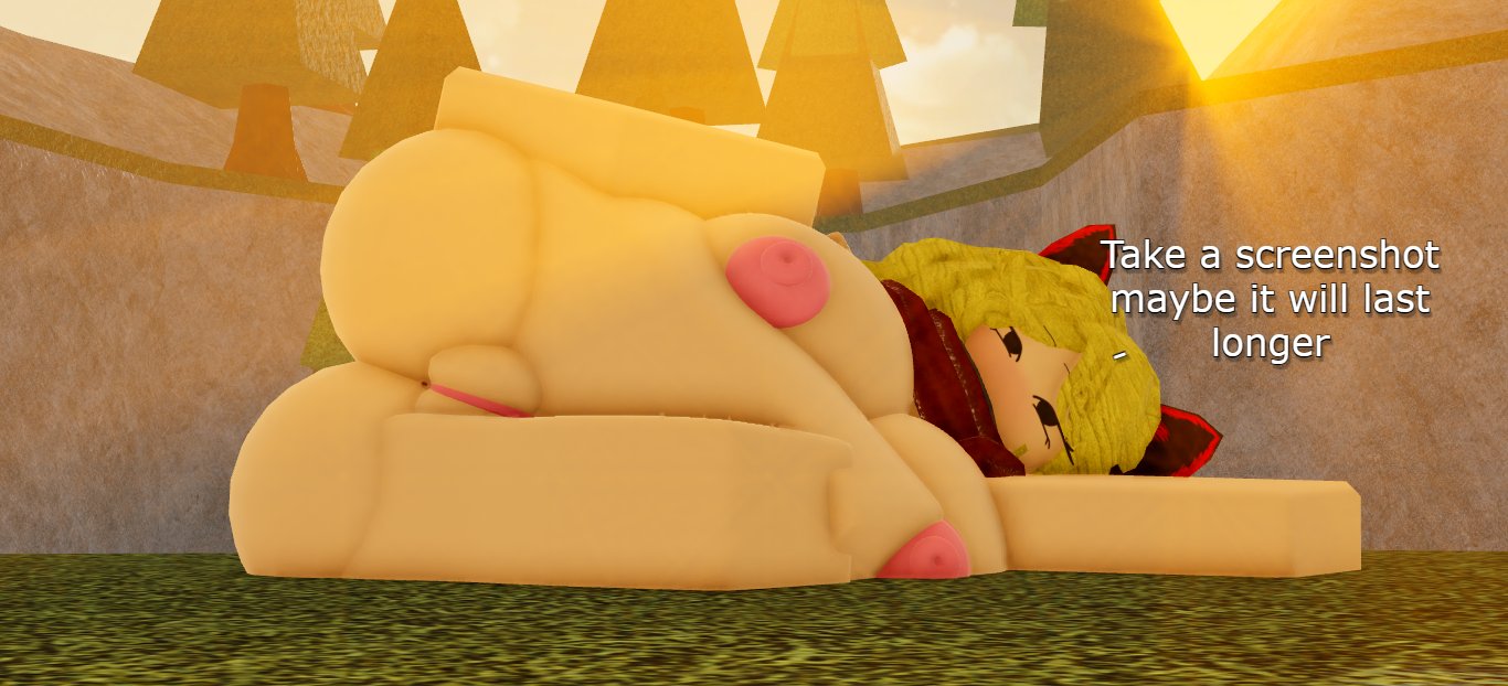 1girls, 3d, arsenal (rolve), ass, breasts, cait (rolve), dialogue, english text, female, fourth wall, laying down, nipples, nude, outside, pinkishpinkas, pussy, roblox, roblox game, robloxian, rolve, solo, source request, sunlight, tagme, talking to viewer, text