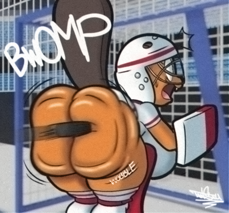 1girls anthro ass ass_slap beaver big_ass hockey hockey_puck huge_ass painful shortstack spanking tagme tansau