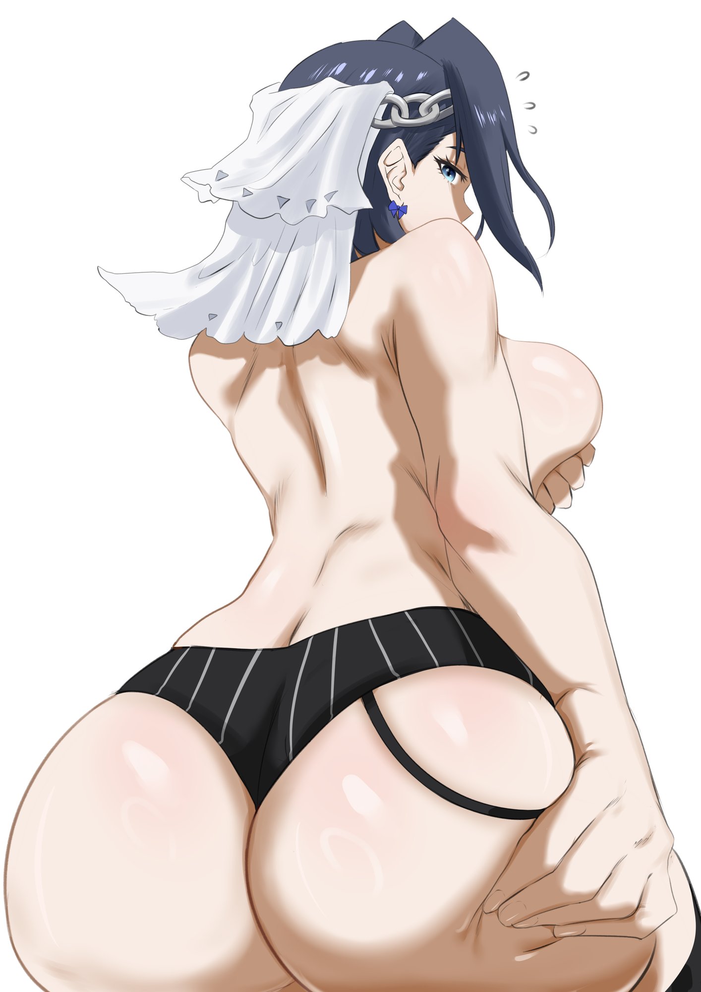 1girls, ass, back view, breasts, bubble ass, bubble butt, female, hi res, hololive, hololive english, hololive english -council-, hololive english -promise-, huge ass, huge breasts, large ass, large breasts, light skin, light-skinned female, ouro kronii, redi (rasec asdjh), thick thighs, virtual youtuber
