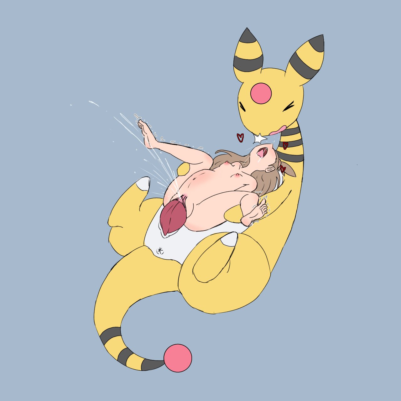 1:1 2023 ampharos anus areola bent_spoon_position big_penis black_stripes bodily_fluids breasts brown_hair clitoris closed_eyes deep_penetration digital_media_(artwork) duo ejaculation erection female female_penetrated feral feral_penetrating feral_penetrating_human flat_colors from_behind_position generation_2_pokemon genital_fluids genitals grabbing_both_legs grabbing_both_thighs gym_leader hair head_back head_gem heart hi_res horn human human_on_feral human_penetrated interspecies jasmine_(pokemon) looking_pleasured lying male male/female male_penetrating male_penetrating_female male_pokemon/female_human mammal markings navel nintendo nipples nude on_back open_mouth orgasm orgasm_face penetration penile penile_penetration penis penis_in_pussy pokemon pokemon_(species) pokephilia pussy pussy_ejaculation pussy_juice saeko_art saliva saliva_string sex shaking simple_background size_difference small_breasts smaller_penetrated stomach_bulge striped_horn striped_markings striped_neck striped_tail stripes tail tail_gem tail_markings tongue urethra vaginal_penetration white_anus white_body yellow_body zoophilia