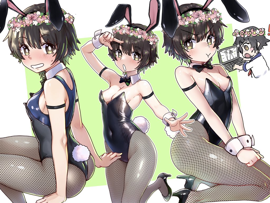 1girls :t black_hair black_hair_female blush blush_lines blushed blushes blushing blushing_at_viewer bunny_costume bunny_ear bunny_ears bunny_ears_(cosmetic) bunny_girl bunny_suit bunny_tail bunnygirl bunnysuit closed_mouth ebora eye eye_open eyes eyes_open eyes_opened female female_only hair looking_at_viewer mouth_closed mouth_open no_bra no_sex no_text no_text_version open_eyes open_mouth pout short_hair short_hair_female to_aru_majutsu_no_index uiharu_kazari underwear youngmanisdown