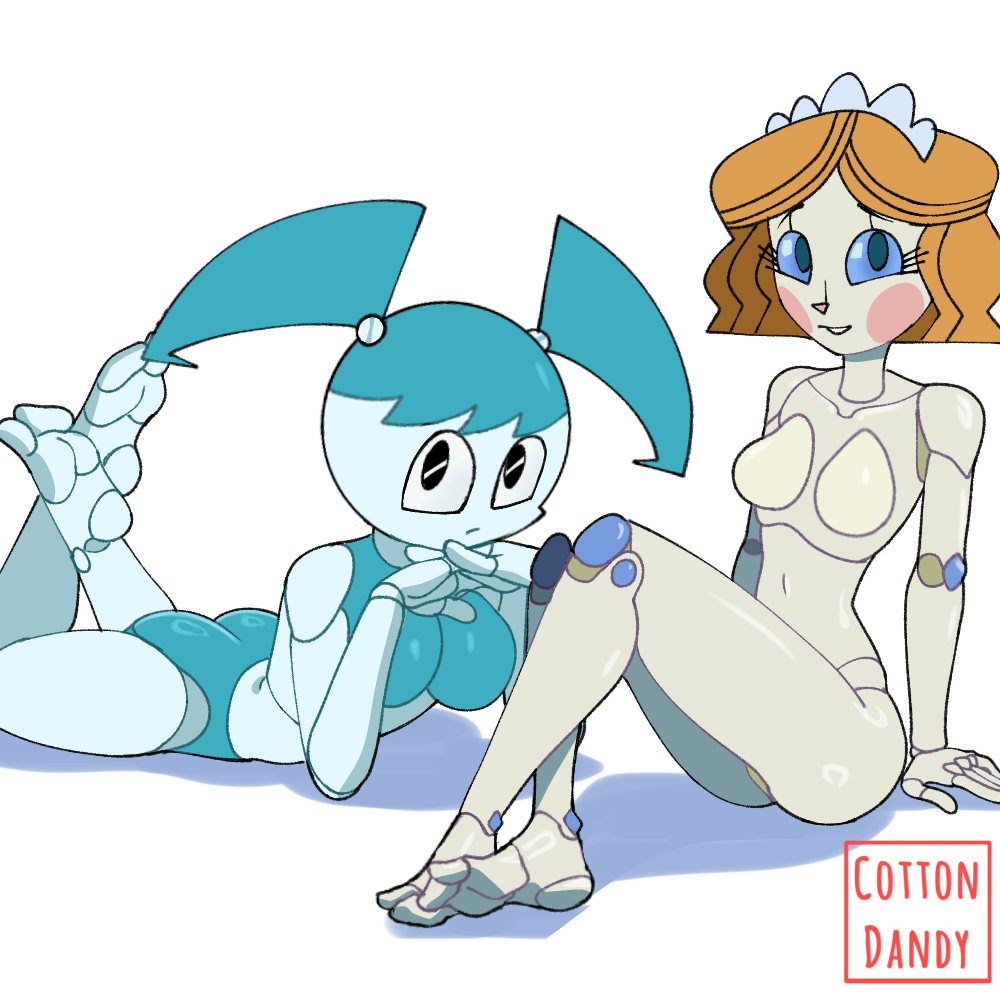 2girls cottondandy emmy_the_nandroid emmy_the_robot feet female jenny_wakeman my_life_as_a_teenage_robot png robot_girl robot_humanoid