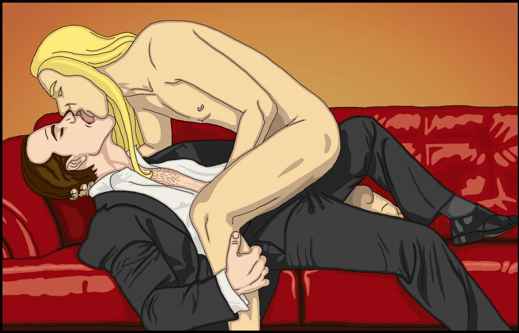 charles_foster_offdensen chest_hair dethklok long_hair makeout metalocalypse open_shirt sitting_on_person skwisgaar_skwigelf straddling yaoi zsomeone