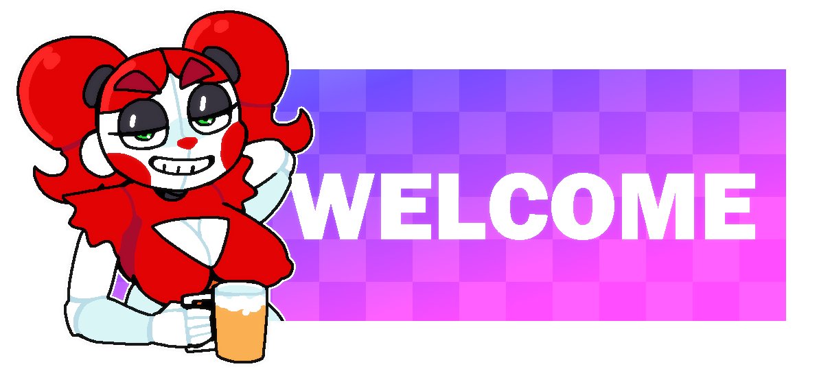 alcohol baby_(fnafsl) banner beer beer_mug breasts checkered_background circus_baby circus_baby_(fnaf) cleavage cleavage_cutout clothing_cutout crushtrap cup female five_nights_at_freddy's five_nights_at_freddy's:_sister_location green_eyes grin holding holding_cup joints large_breasts looking_at_viewer makeup mug red_dress red_hair smile solo teeth thick_eyebrows twintails twitter_banner upper_body