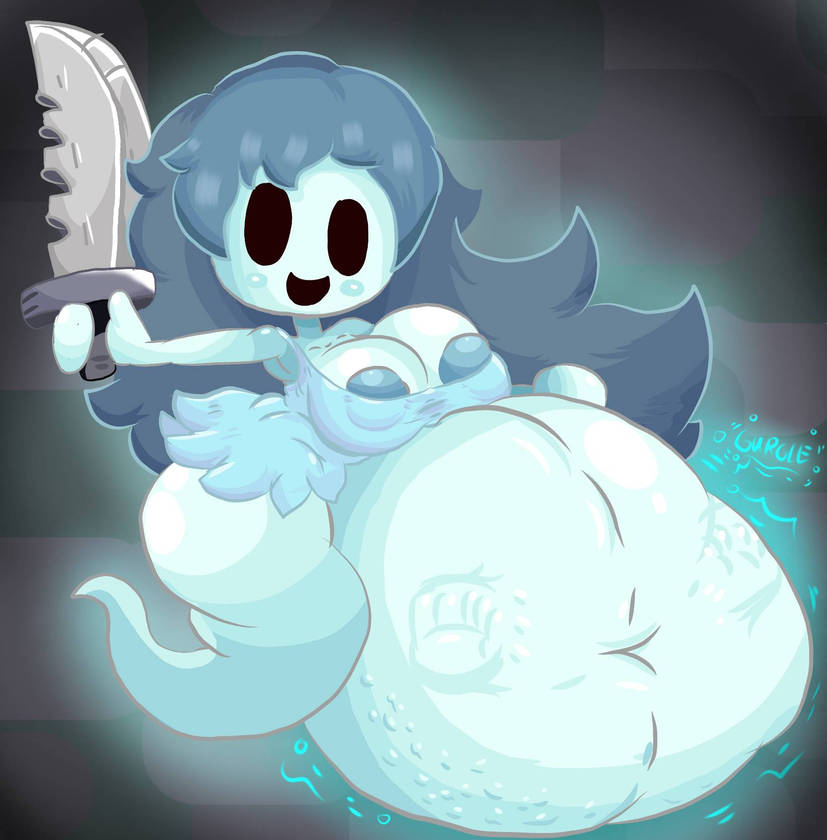 1girls big_ass big_breasts blue_hair blue_nipples blue_skin breasts_out_of_clothes fat_female floating ghost ghost_girl gurgle gurgling holding_object huge_belly hyper_belly mysticemerald_(artist) nitrobutter smiling_at_viewer spooky's_house_of_jump_scares spooky_(shojs) stomach_noises struggling_prey vore vore_belly