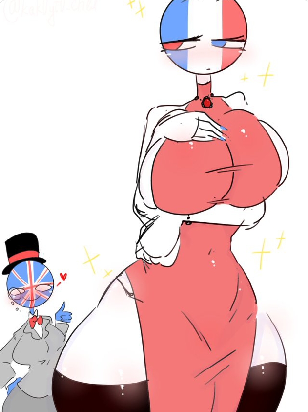 2girls, big, big breasts, breasts, countryhumans, countryhumans girl, female, france (countryhumans), kak0yt0 chel, thick thighs, united kingdom (countryhumans)