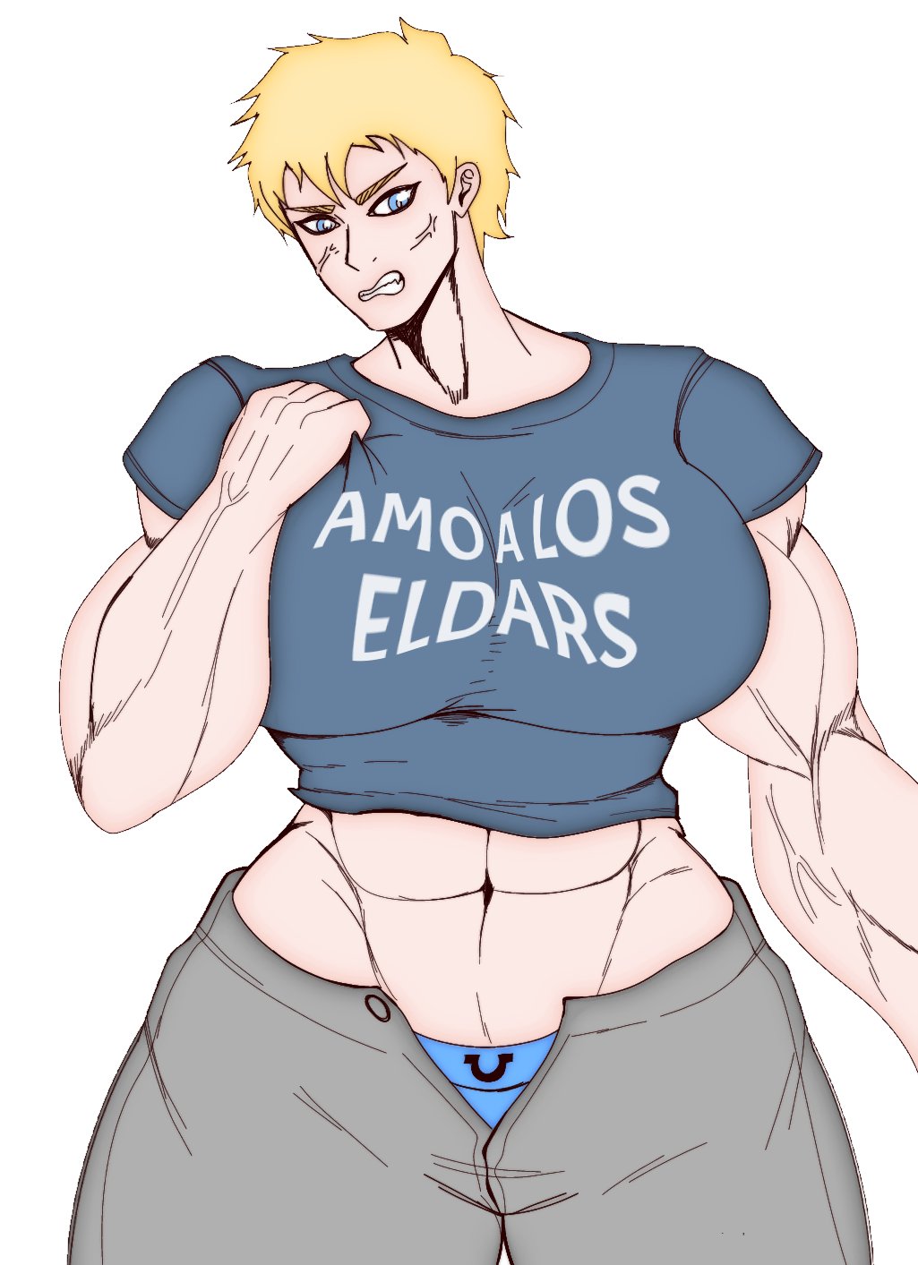 1girls abs faggot female female_only female_space_marine genderswap_(mtf) imperium_of_man large_breasts muscular_female primarch roboute_guilliman rompecaderasgod rule_63 solo solo_female spanish_text text ultramarines warhammer_(franchise) warhammer_40k