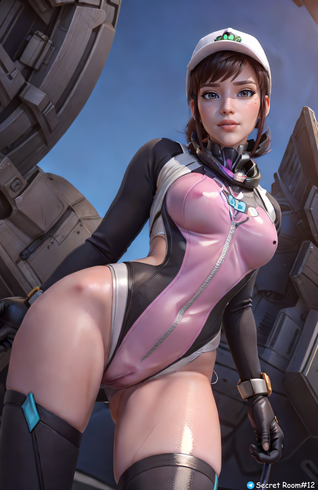 3d, ai generated, d.va, female, overwatch, overwatch 2, secret room12, solo, stable diffusion