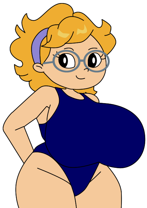 ass big_ass big_breasts black_eyes blue_leotard breasts ec-707 female glasses hairband huge_breasts liz_fuentes looking_at_viewer milf rosie's_rules tagme transparent_background yellow_hair