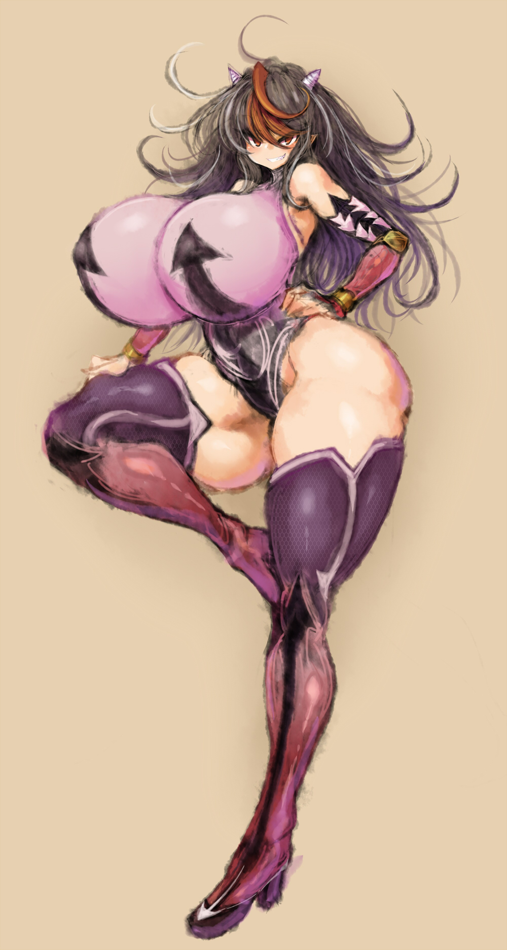 2b213 female high_heels huge_ass huge_breasts leotard seija_kijin taimanin_suit thick_thighs touhou wide_hips