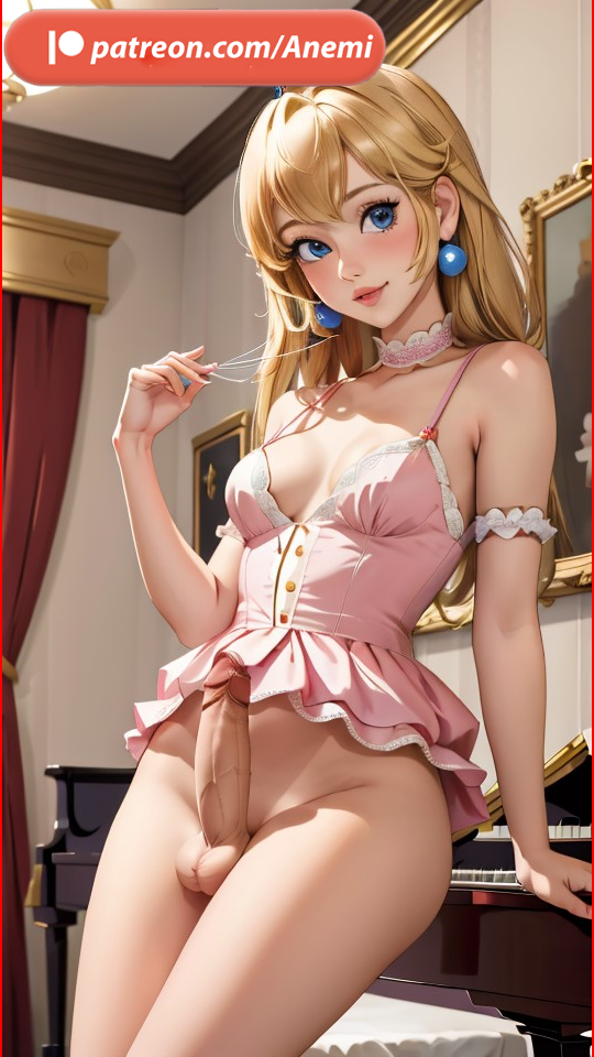 ai_generated anemi blonde_female blonde_hair blue_eyes breasts crown female female_only futanari mario_(series) naked princess_peach solo solo_female solo_futa