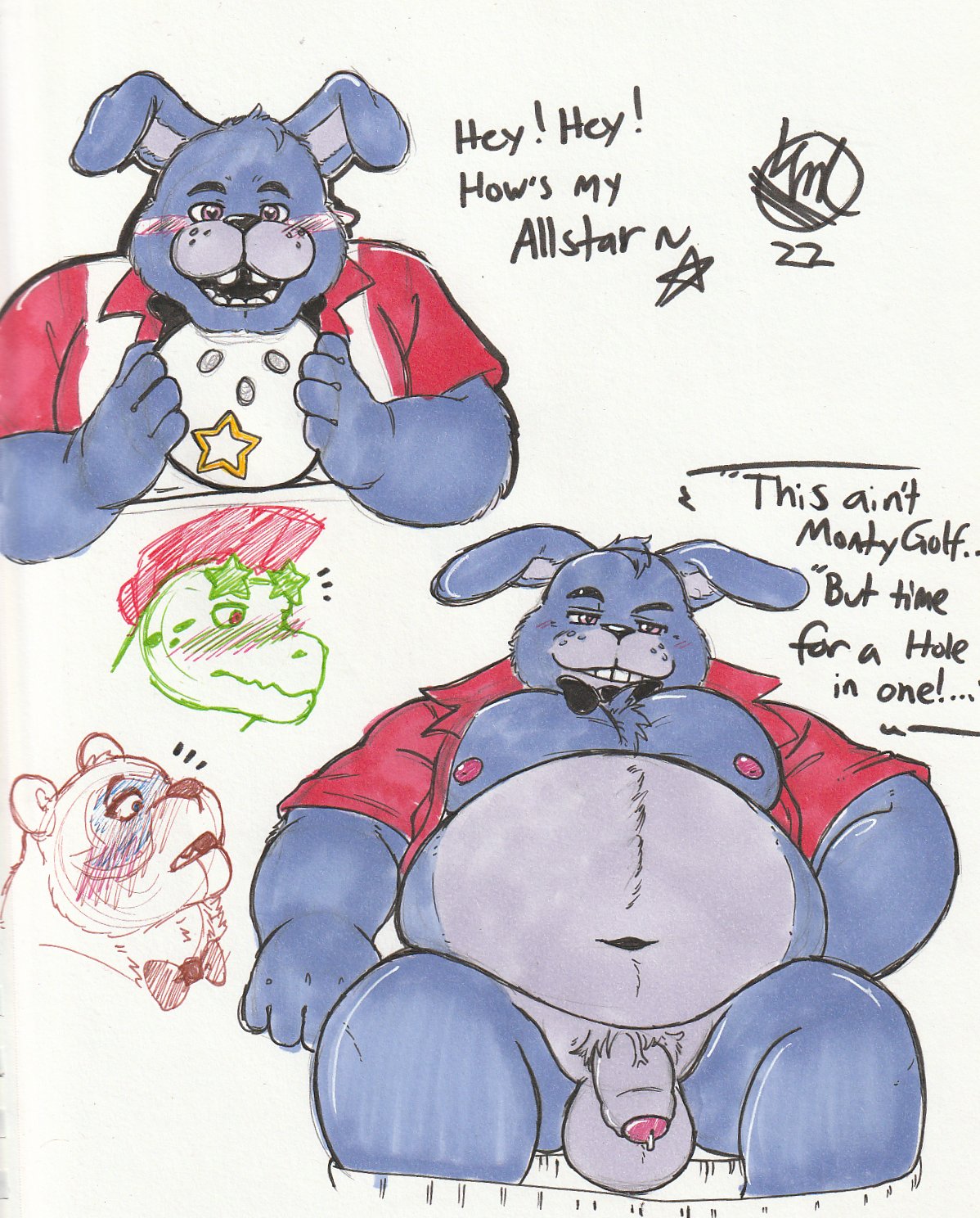 2022 3boys alligator alligatorid anthro anthro_focus anthro_on_anthro anthro_only anthrofied balls ballsack bear belly black_nose blush blush_lines bonnie_(fnaf) bow_tie bowling_bonnie bowtie chubby chubby_anthro chubby_belly chubby_male clothed clothed_male clothing digital_drawing_(artwork) digital_media_(artwork) english english_text facepaint five_nights_at_freddy's five_nights_at_freddy's:_security_breach flaccid_cock flaccid_penis foreskin foreskin_folds furry furry_male furry_only glamrock_freddy_(fnaf) glans green_skin heart-shaped_pupils humanoid_genitalia humanoid_penis intact inviting_to_fuck inviting_to_sex lagomorph lagomorph_humanoid leporid leporid_humanoid lexor_komuga male male/male/male male_anthro male_nipples male_only male_pubic_hair mammal mammal_humanoid mohawk_(hairstyle) montgomery_gator_(fnaf) navel nervous nervous_smile pants_down partially_clothed partially_clothed_male partially_retracted_foreskin penis precum precum_drip presenting_penis rabbit rabbit_humanoid red_hair reptile reptile_humanoid scottgames scrotum shirt shirt_open simple_background smile smiley_face smiling solo_focus star_glasses steel_wool_studios sunglasses testicles text threesome trio uncut ursid ursid_humanoid veiny_penis