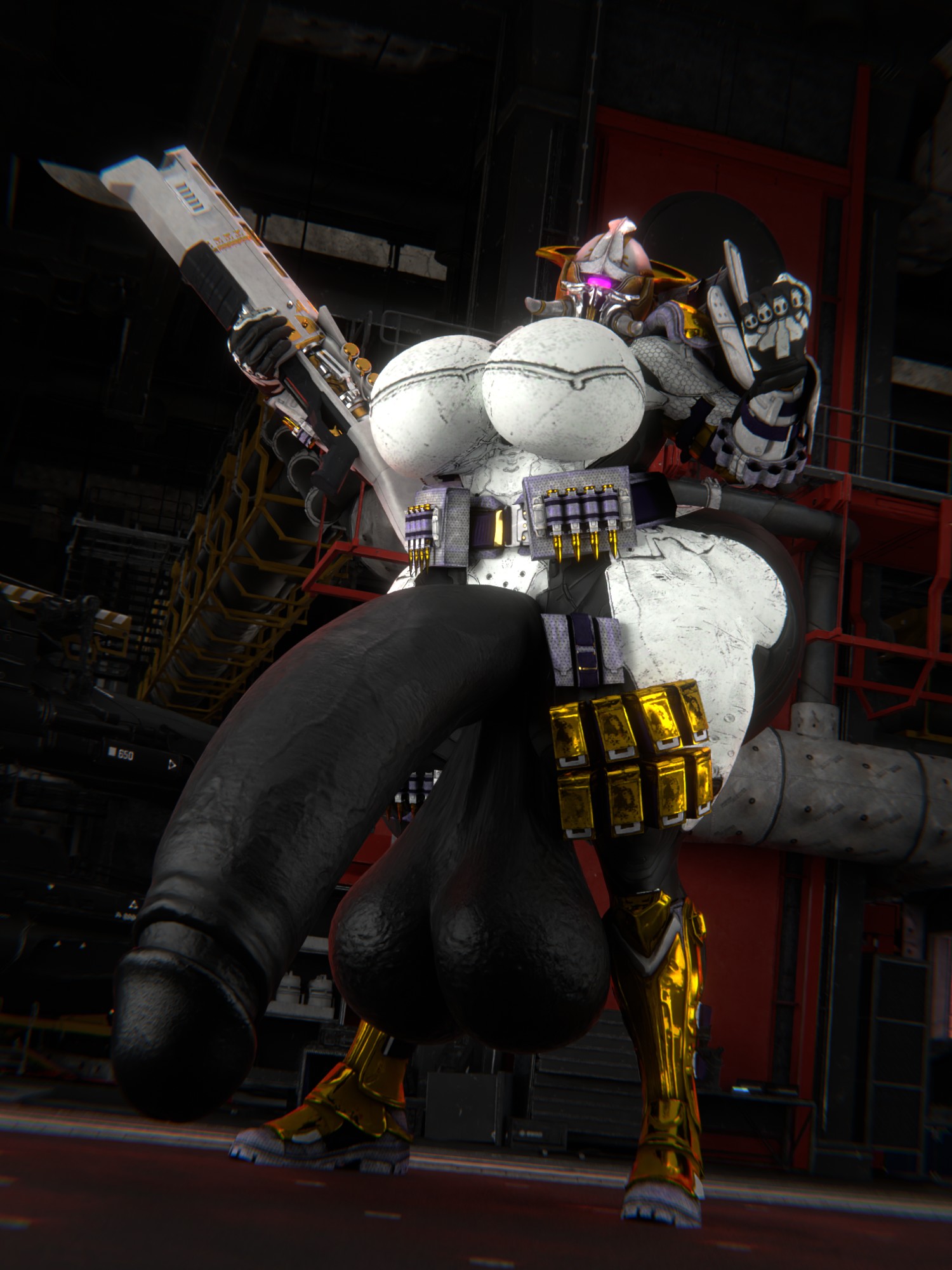 3d, big breasts, big penis, breasts, destiny (game), futanari, gun, halo (series), huge cock, hyper, hyper penis, intersex, penis, qzk forte, solo, spartan (halo), tagme, techsuit, thick thighs