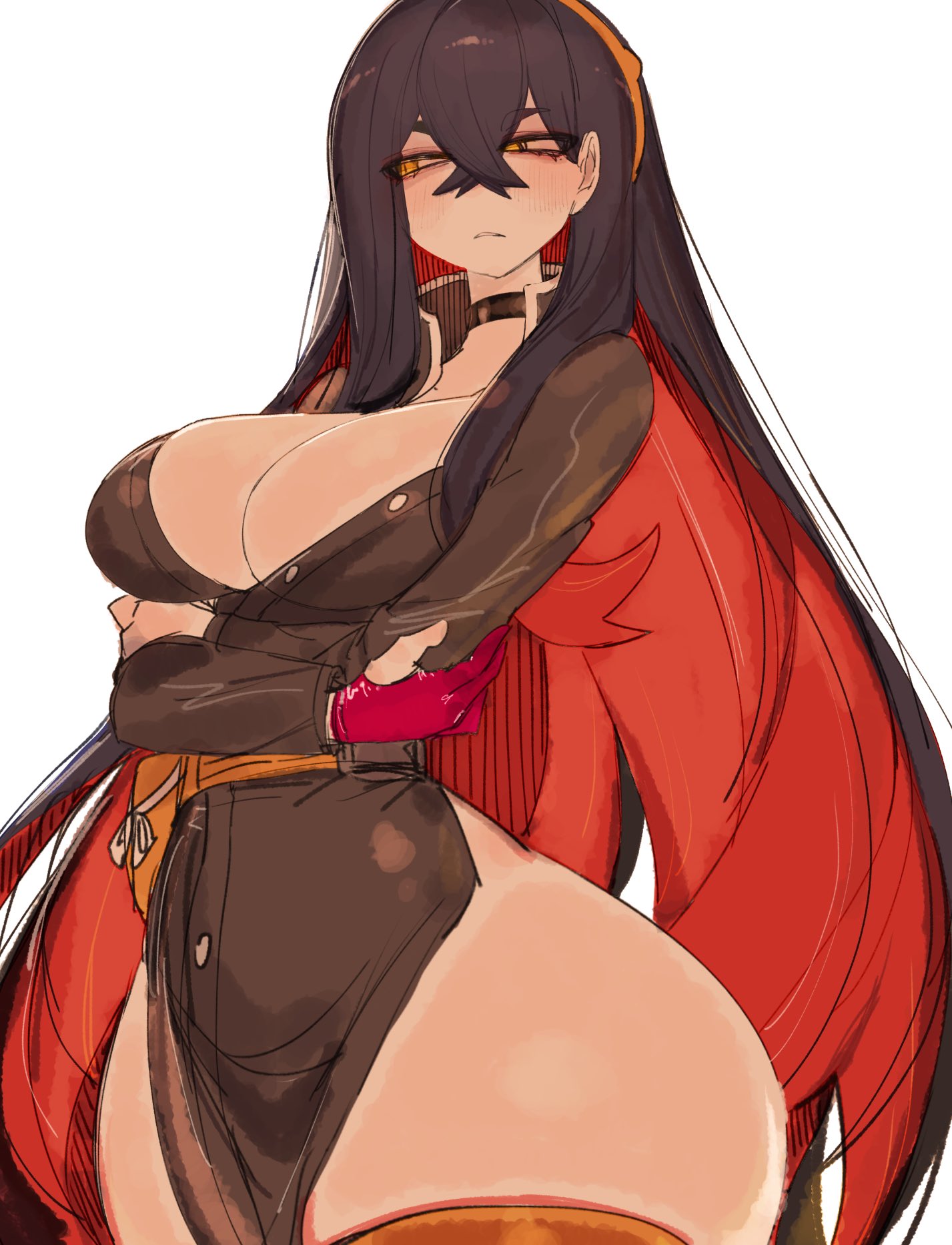 1girls, ass, breasts, carmine (pokemon), choker, cleavage, female, female only, large breasts, nintendo, pokemon, pokemon sv, pokemon trainer, solo, thighhighs, thighs, usa37107692, wide hips