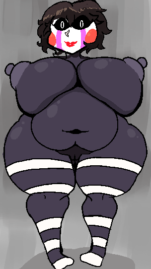 big_breasts chubby_female five_nights_at_freddy's five_nights_at_freddy's_2 marionette_(fnaf) puppet_(fnaf) puppet_(thepuppetlover) sassy_dolly thick_thighs