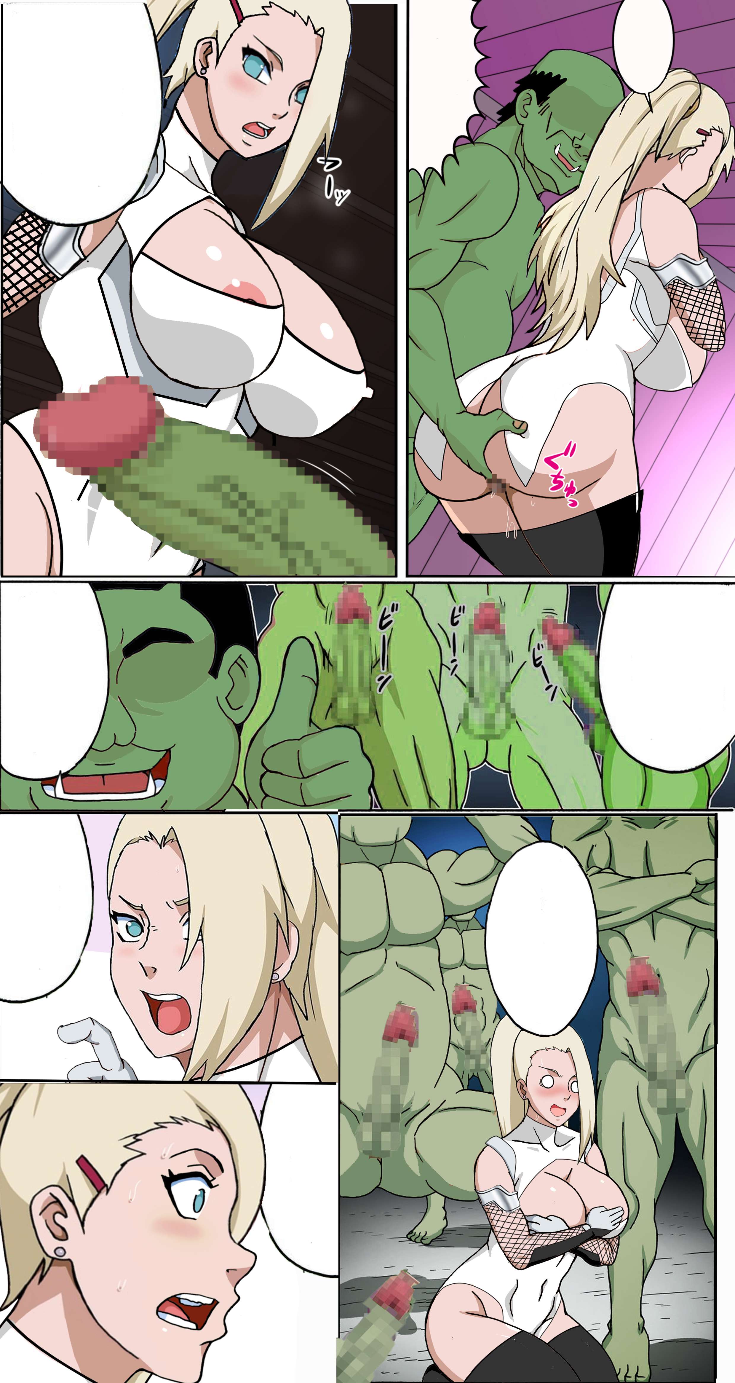1girls, big breasts, bimbo, breasts, comic, female, gangbang, huge breasts, human female, imminent gangbang, imminent orgy, imminent sex, ino yamanaka, large breasts, light skin, light-skinned female, male, milf, multiple boys, multiple males, naruho, naruto, naruto (series), orc, orc male, penis, taimanin asagi