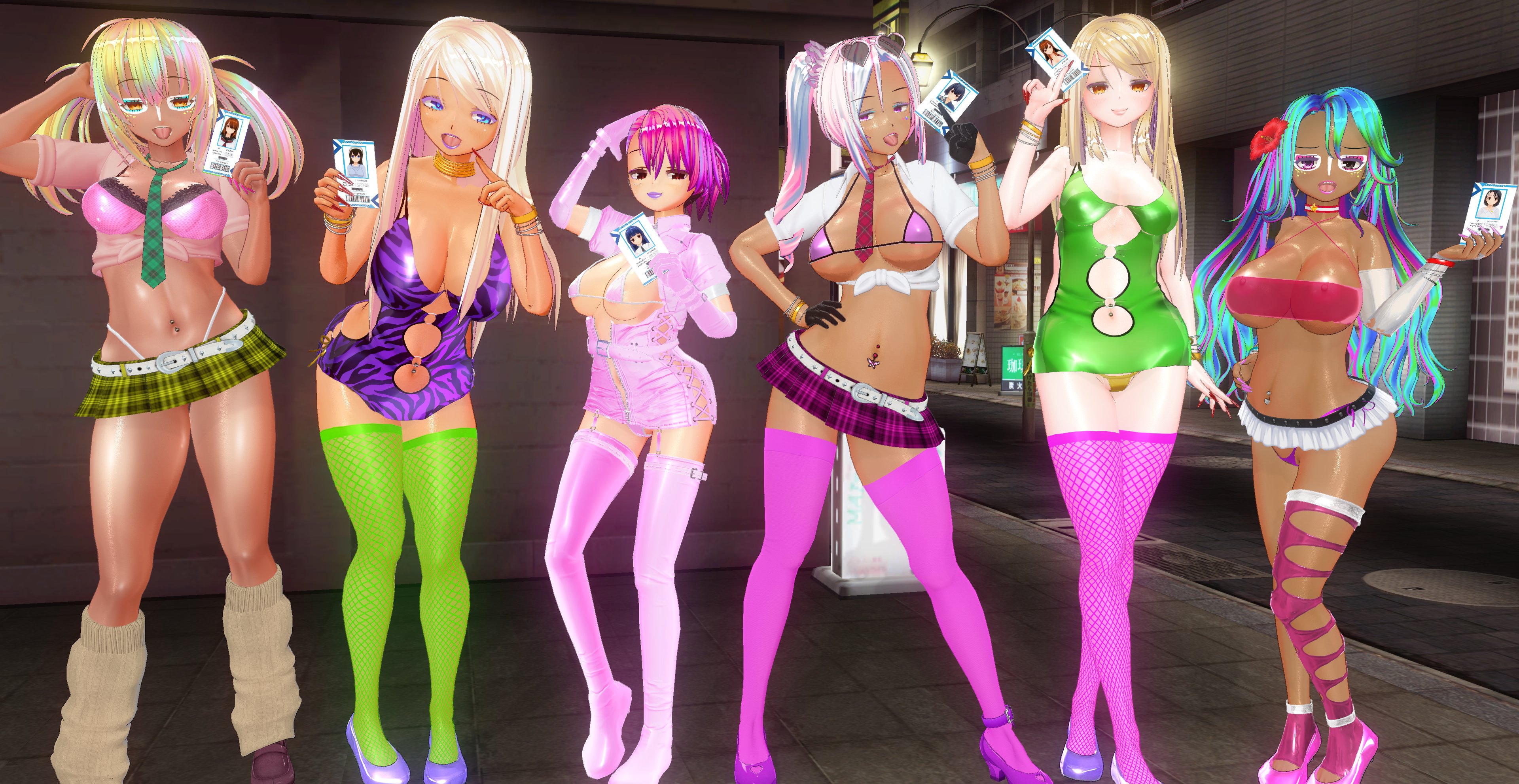 451chinoslut, after transformation, before and after, bimbo, bimbofication, bodycon, corruption, dark skin, dark-skinned female, ebonization, female, ganguro, gyaru, midriff, navel, post-transformation, race swap, thick thighs, transformation, wide hips