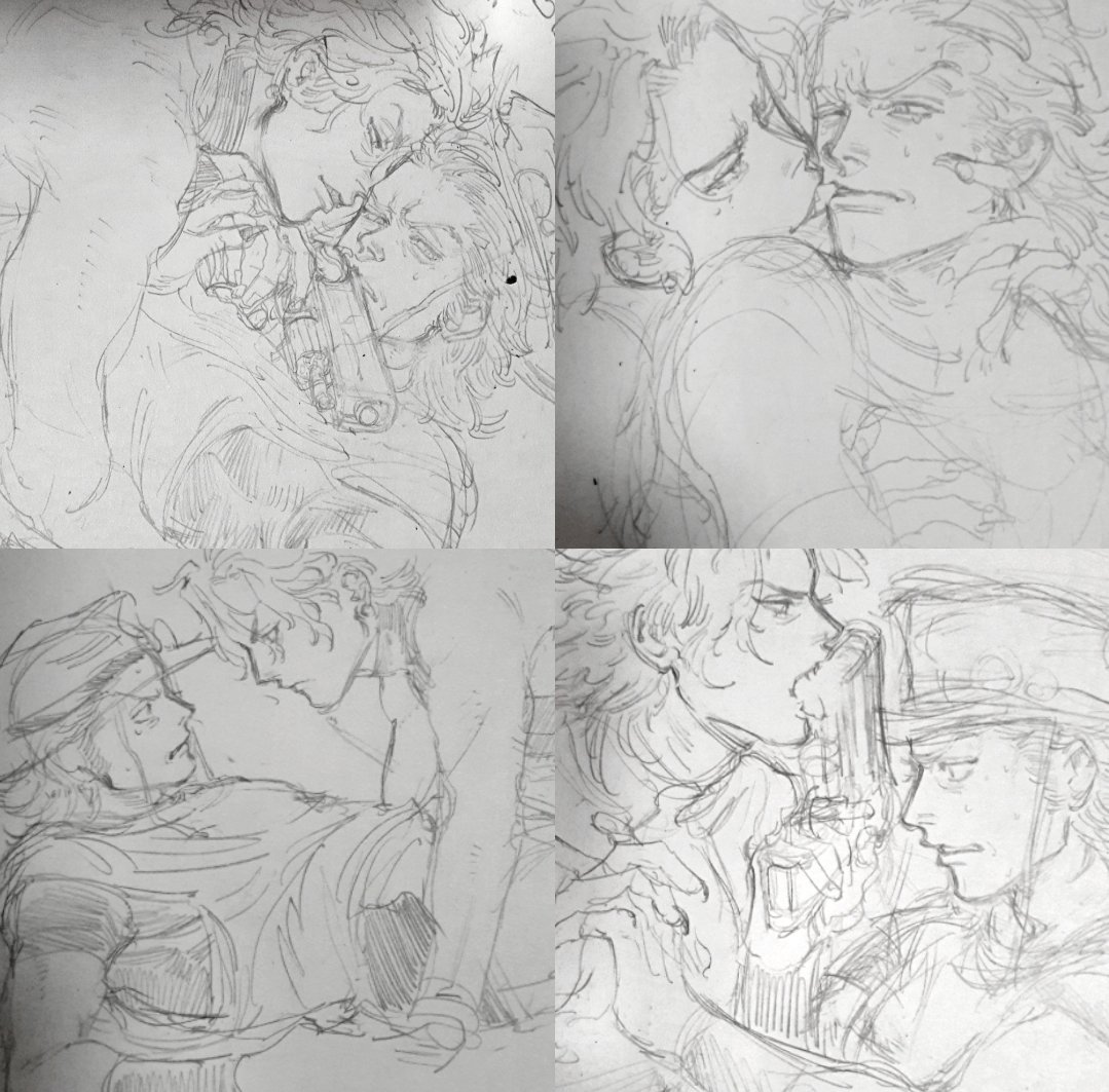 2boys dio_brando gay handdrawn hol_horse jojo's_bizarre_adventure male male/male male_only sketch stardust_crusaders traditional_media_(artwork) yaoi