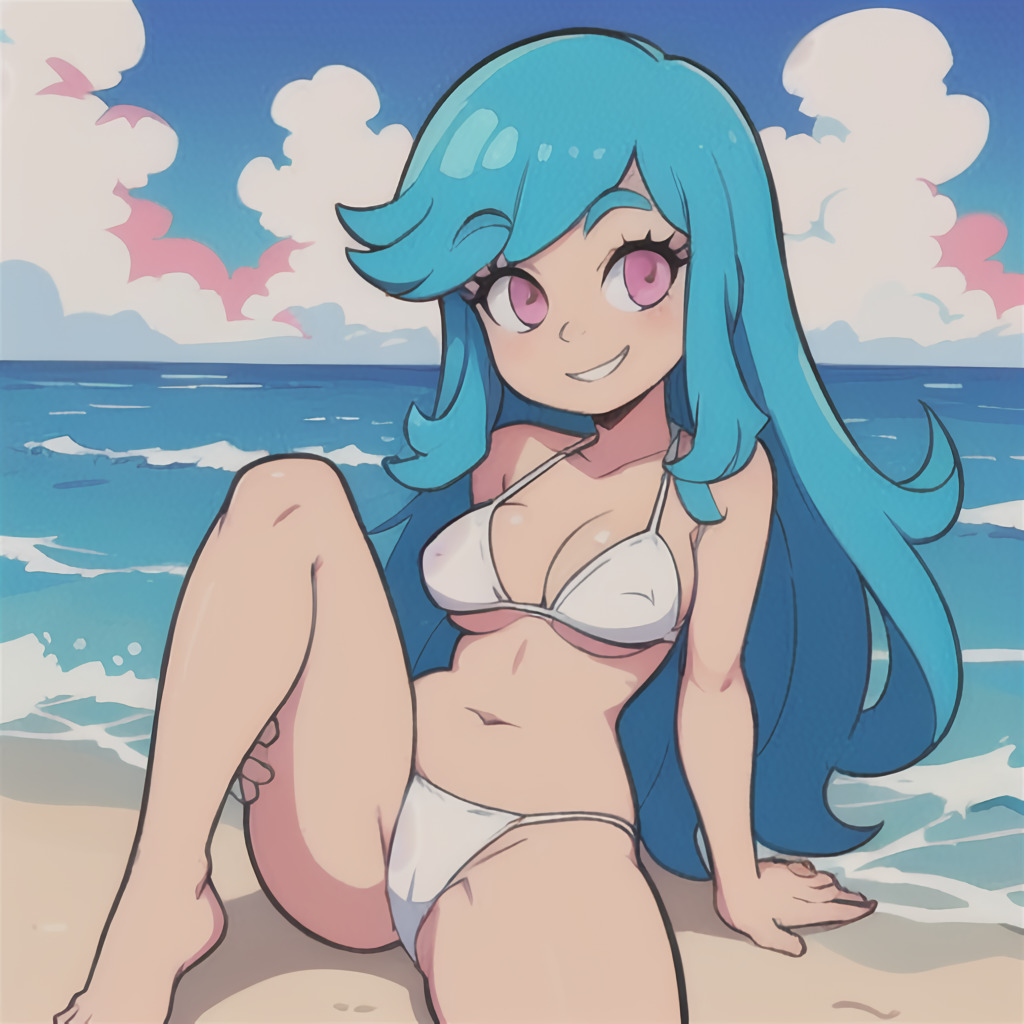 1girls, ai generated, bikini, female, friday night funkin, friday night funkin mod, original sky (friday night funkin), pixai, sky (friday night funkin), upscaled, video games, white bikini