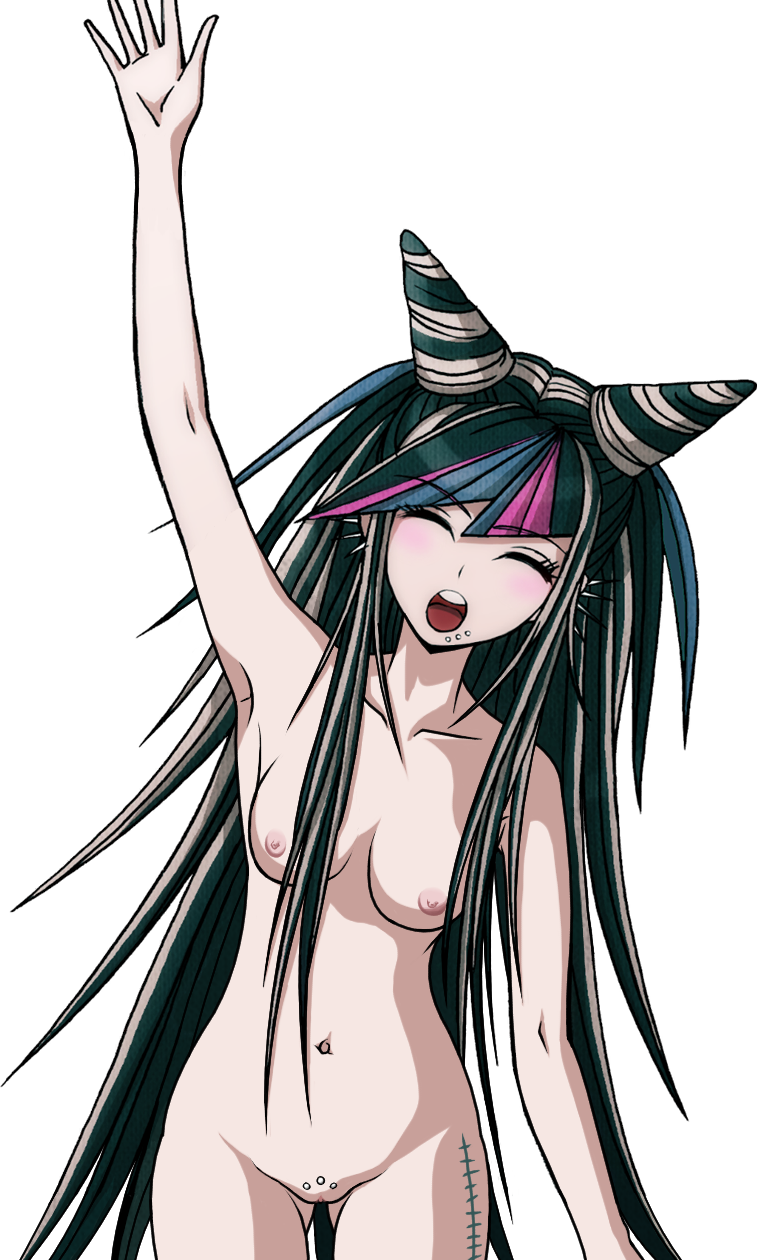 accurate_art_style cheeeeeeeeeeeeen completely_nude danganronpa danganronpa_2:_goodbye_despair female female_focus female_only light-skinned_female light_skin mioda_ibuki naked naked_female nipples nude nude_female pale-skinned_female pale_skin pussy sprite_edit transparent_background