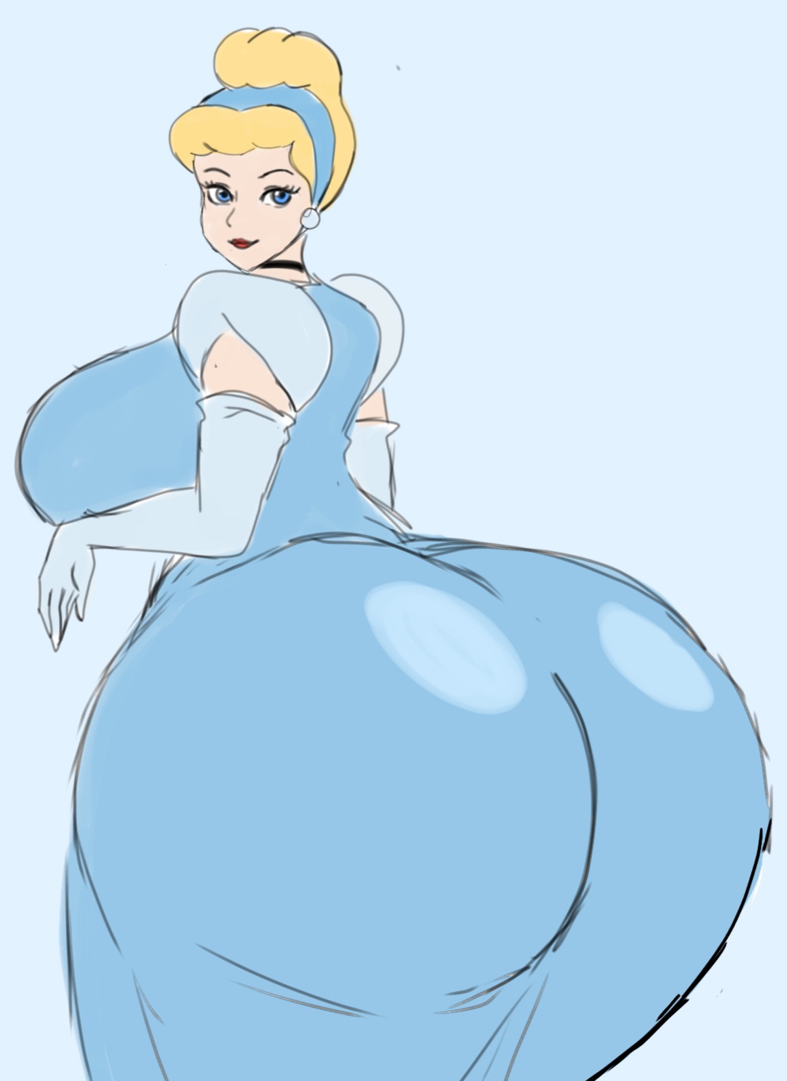 1girls, 2023, ass, big ass, big breasts, big butt, blonde hair, breasts, bubble ass, bubble butt, cinderella (1950 film), cinderella (disney), disney, disney princess, fat ass, fat butt, female, female only, huge ass, huge butt, momiji (artist), rear view, solo, thick ass, thick butt, thick thighs