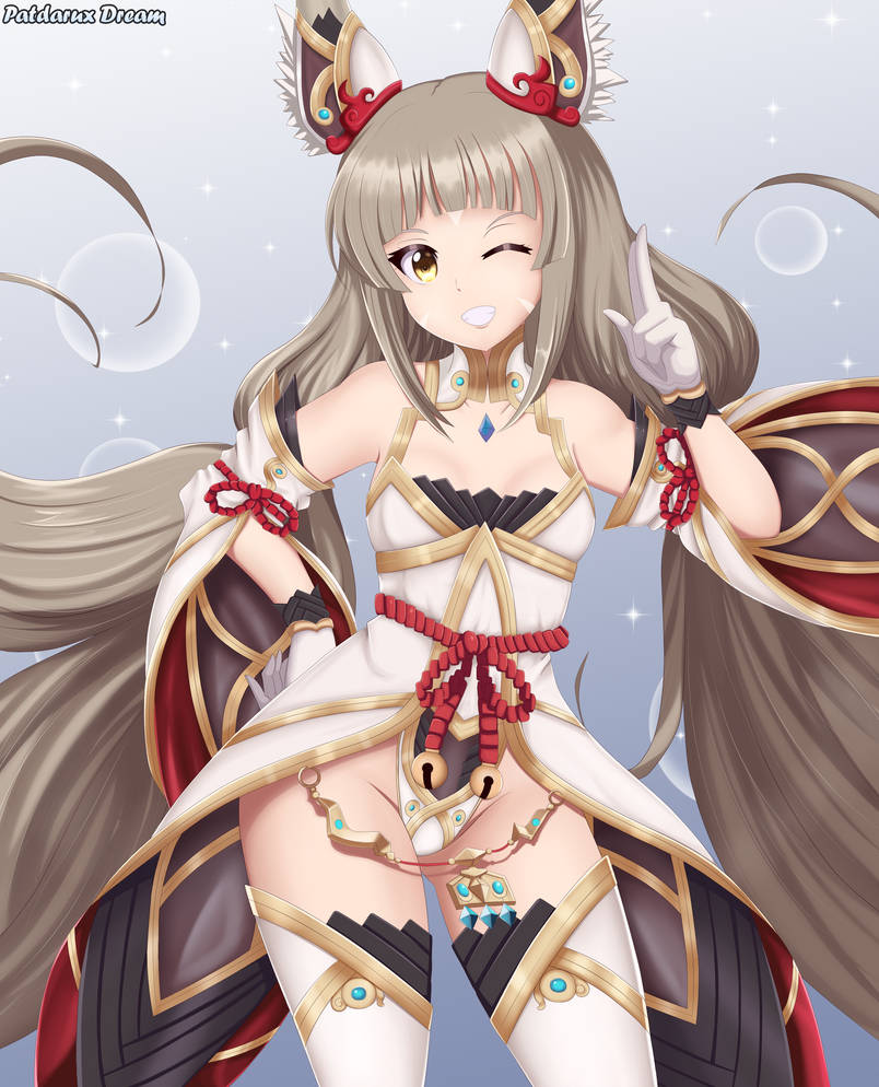 1girls breasts cat_ears catgirl core_crystal detached_sleeves gloves grey_hair hand_on_hip highleg highleg_leotard leotard looking_at_viewer nia nia_(blade) nia_(xenoblade) nintendo patdarux small_breasts thighhighs twintails white_leotard winking winking_at_viewer xenoblade_(series) xenoblade_chronicles_2 yellow_eyes