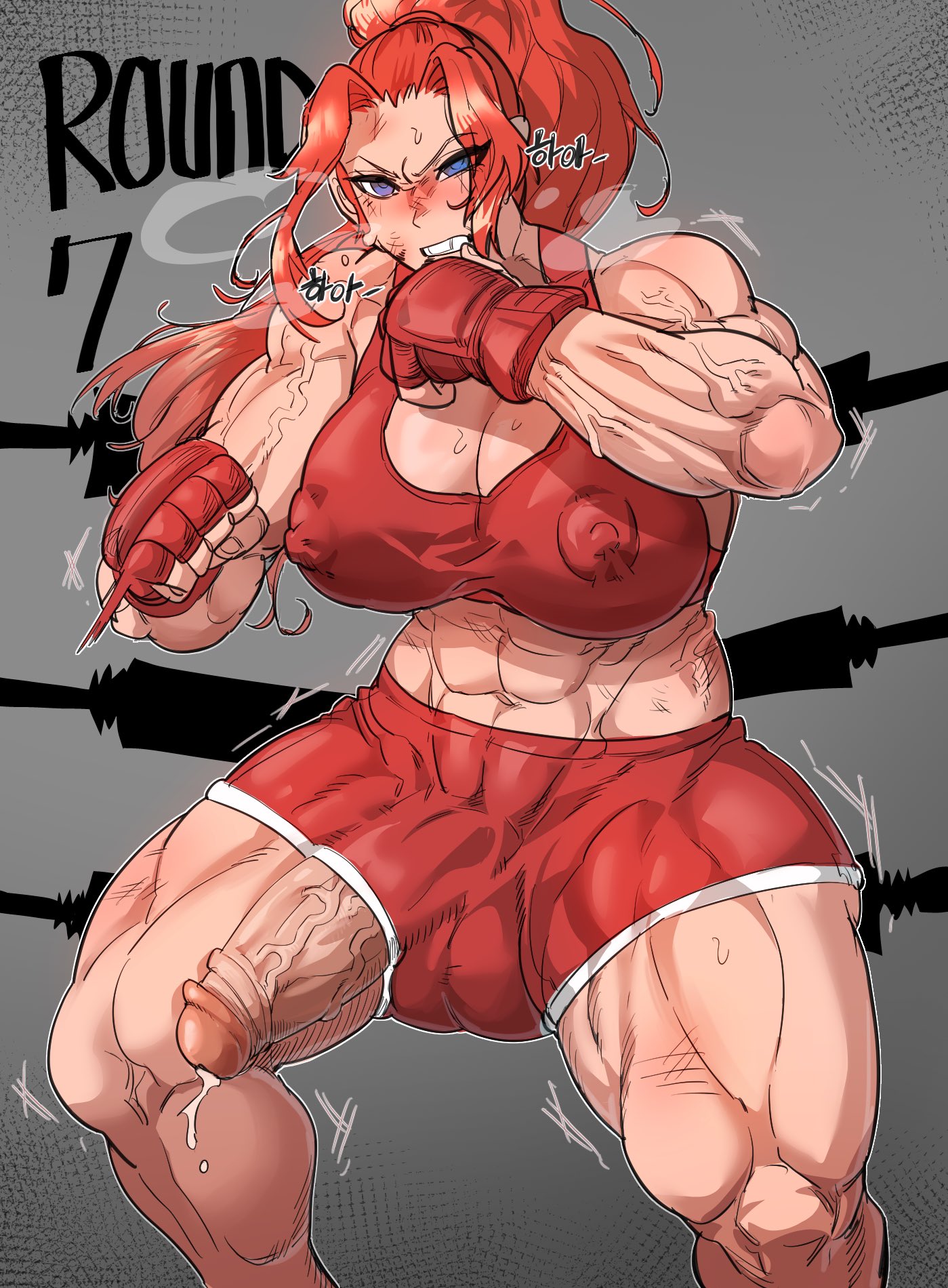 1futa, abs, big breasts, breasts, busty, dick, dickgirl, fat cock, female, fighting, fighting ring, fighting stance, futa only, futanari, huge breasts, huge cock, intersex, large breasts, large penis, light skin, light-skinned futa, muscular, muscular futa, penis, red hair, tagme, tagme (artist), thick penis, tomboy, tomboy futa, uki bill4744, ukibill, veiny penis