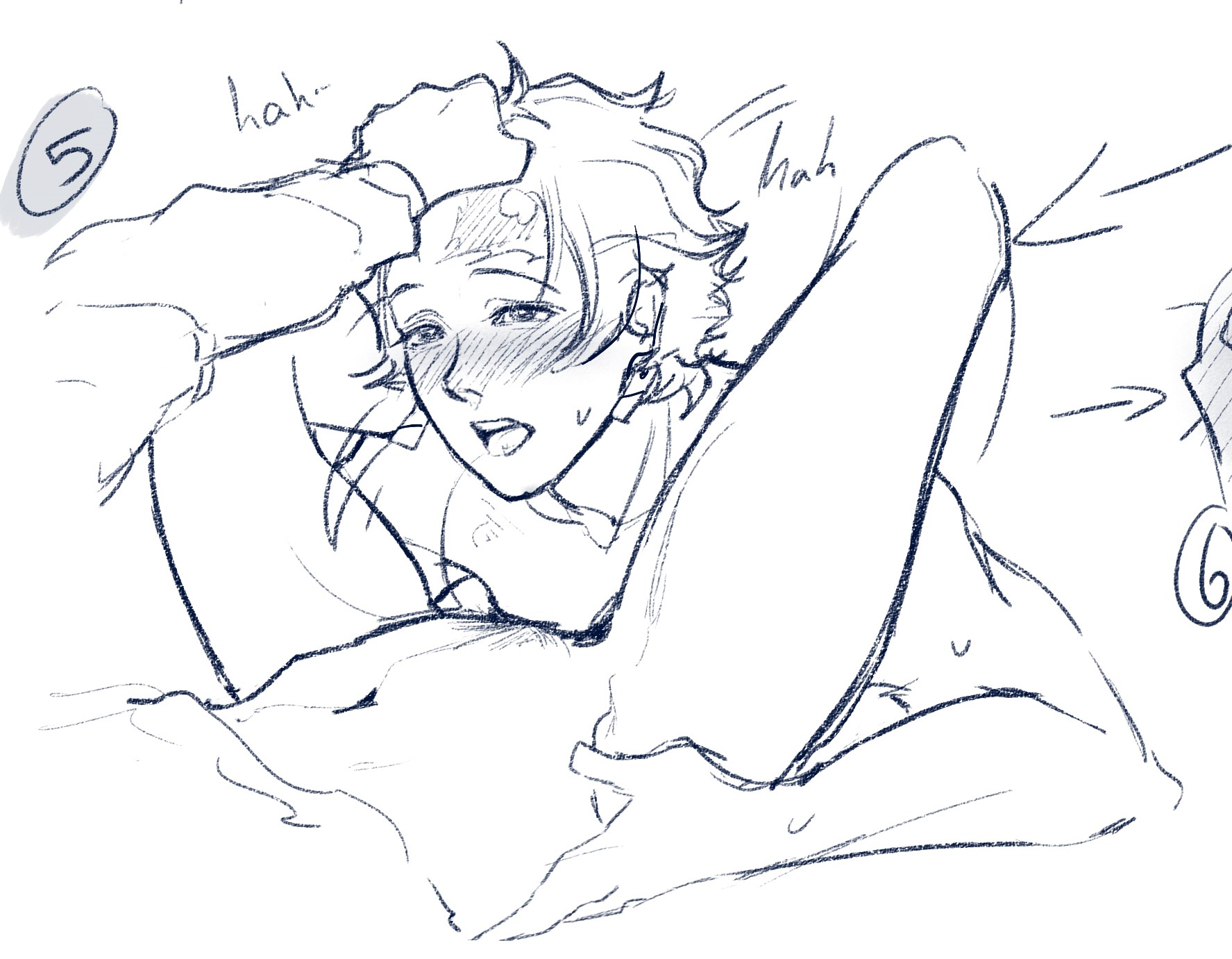 cunnilingus, cuntboy, demon slayer, femboy, horny, intersex, kimetsu no yaiba, male, muichiro tokitou, tanjiro kamado, tongue