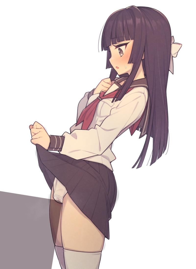 grinding, grinding through clothes, school uniform, skirt lift, table, table humping, table sex