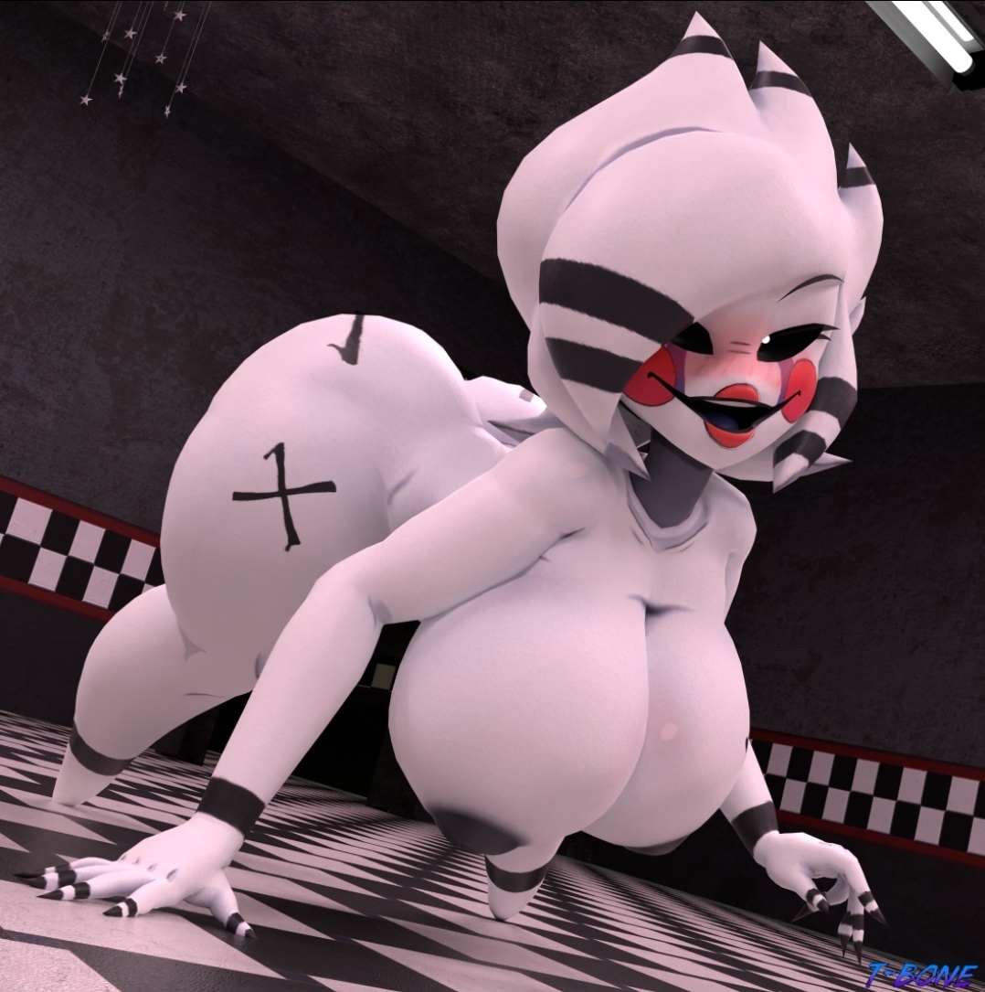 1girls, 3d, 3d (artwork), ass, ass focus, breasts, bubble butt, butt focus, cryptiacurves, fazclaire's nightclub, female, female only, five nights at freddy's, fredina's nightclub, huge breasts, huge thighs, marie (cally3d), marionette (fnaf), naked, naked female, nude, nude female, puppet (fnaf), smiling at viewer, smug, solo, solo female, t-bone589, tagme, thick thighs, thighs, white body, white hair, white pupils, white skin