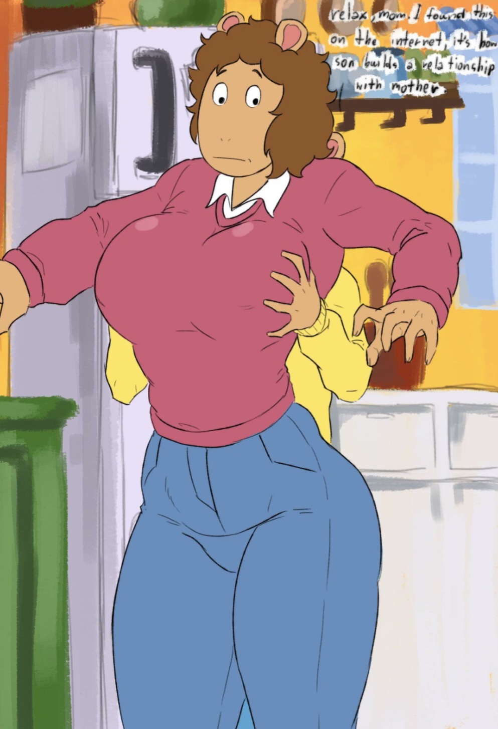 arthur (series), arthur read, artist request, big breasts, breasts, female, grabbing breasts, incest, jane read, larger female, male, mom and son, mother and child, mother and son, smaller male, tagme, tagme (artist)