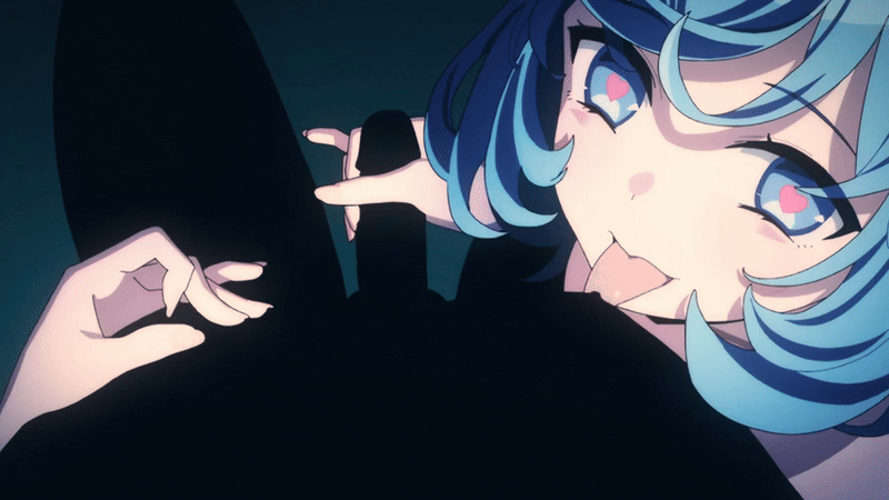 animated, blowjob, female, green hair, handjob, implied sex, licking penis, male, nukigee mitai na shima ni sunderu watashi wa dou surya ii desu ka?, nukitashi: the animation, official art, onabuta ikuko, penis