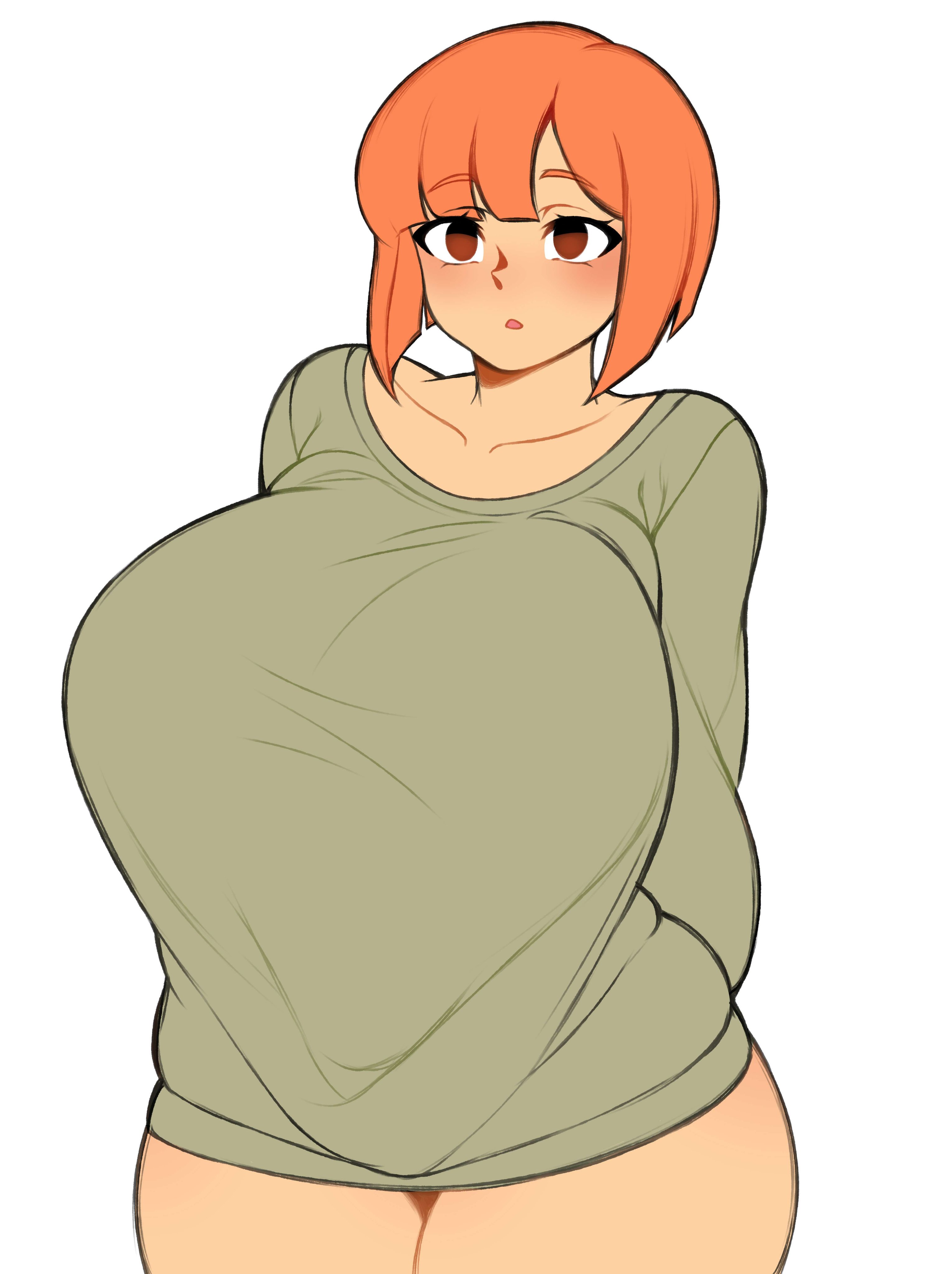 1girls, alternate breast size, breasts, female, female only, hi res, hips, huge breasts, large breasts, light skin, light-skinned female, mature female, mcdonald's, milf, mom (japanese mcdonald's commercial), mother, orange hair, short hair, solo, suavicreamdraws, thick thighs, thighs, wide hips, yoru mac