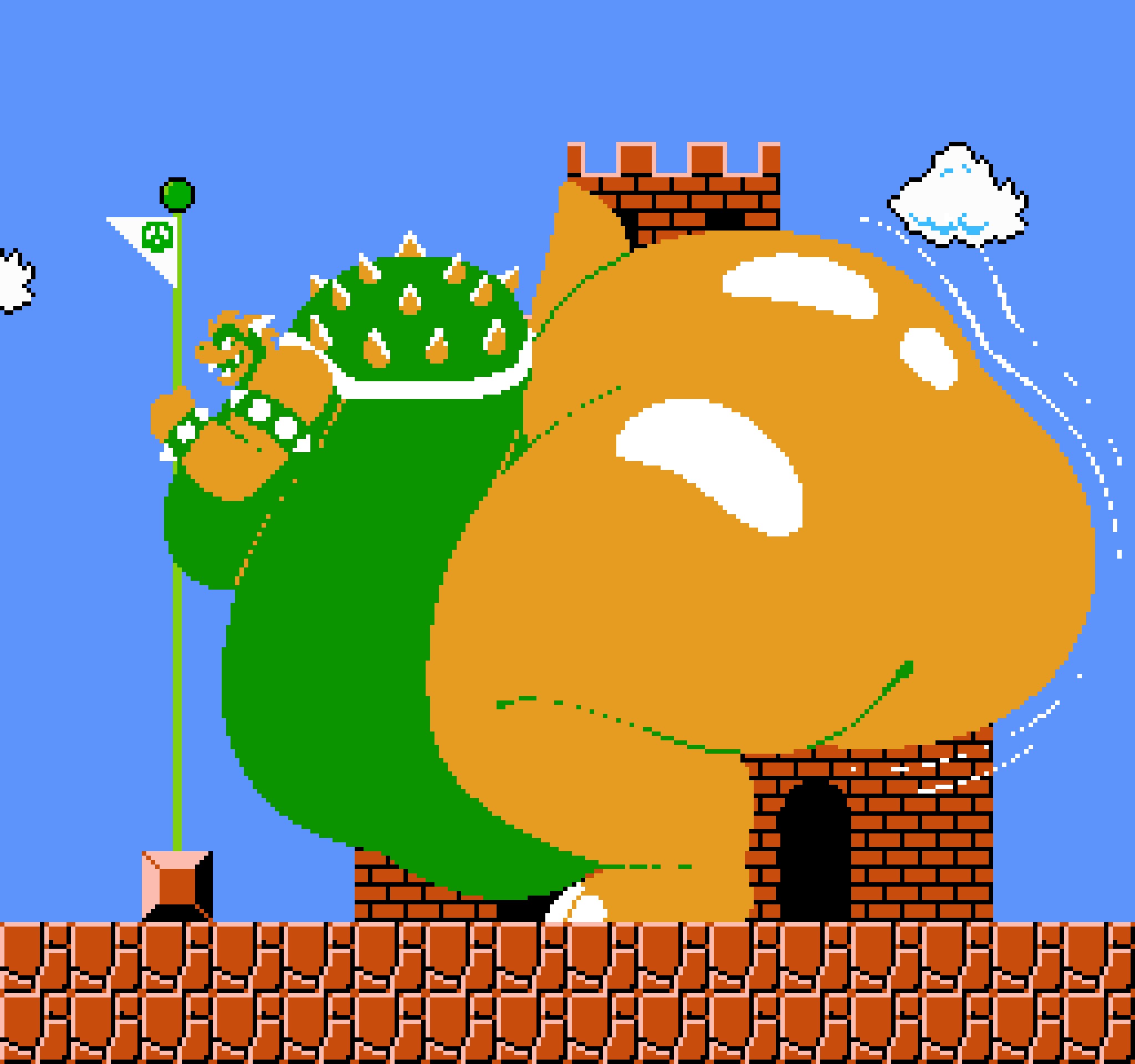 accessory anthro ass belly big_ass big_belly big_moobs bowser bracelet bubble_butt chip_at_night colossal_ass enormous_ass flagpole gigantic_ass huge_ass huge_belly hyper_ass hyper_belly koopa large_ass large_belly looking_back male male_focus male_only mario_(series) massive_ass moobs nintendo outdoors overweight overweight_male pixel_art super_mario_bros. super_mario_bros._(nes) thick_thighs twerking wide_hips